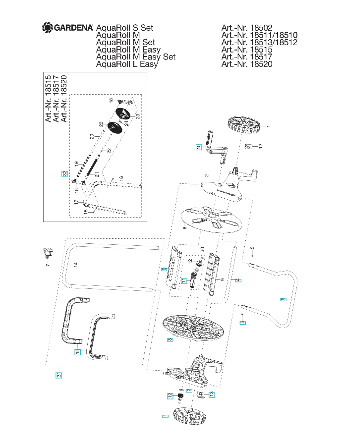 Wózek z wężem ogrodowym 12.5 mm 20 m 18517-20 Gardena - 10