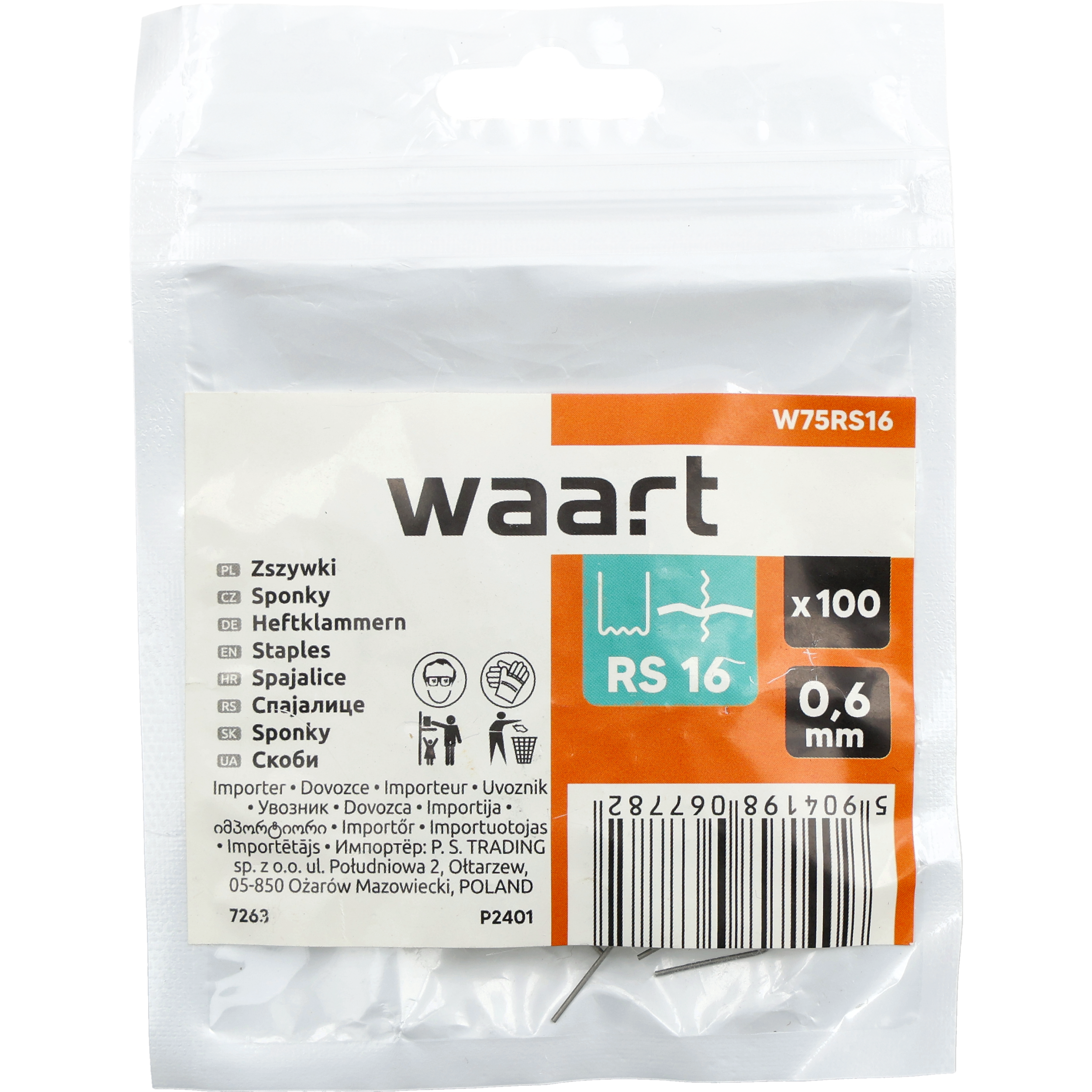 Zszywki do plastiku duże 0,6mm 100 szt. WAART
