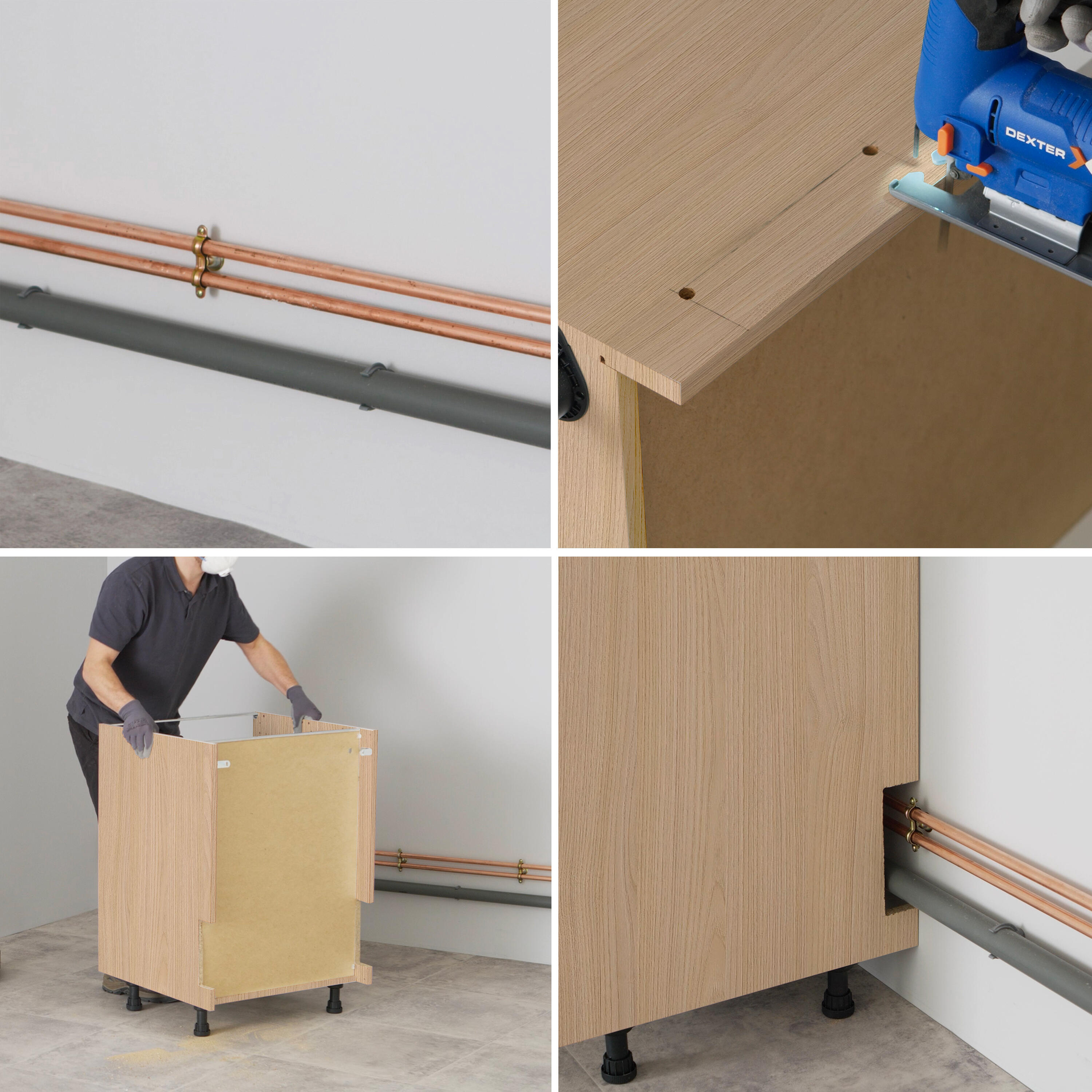 Caisson bas de cuisine DELINIA ID effet bois H.76.8 x l.120 x P.58 cm - 7