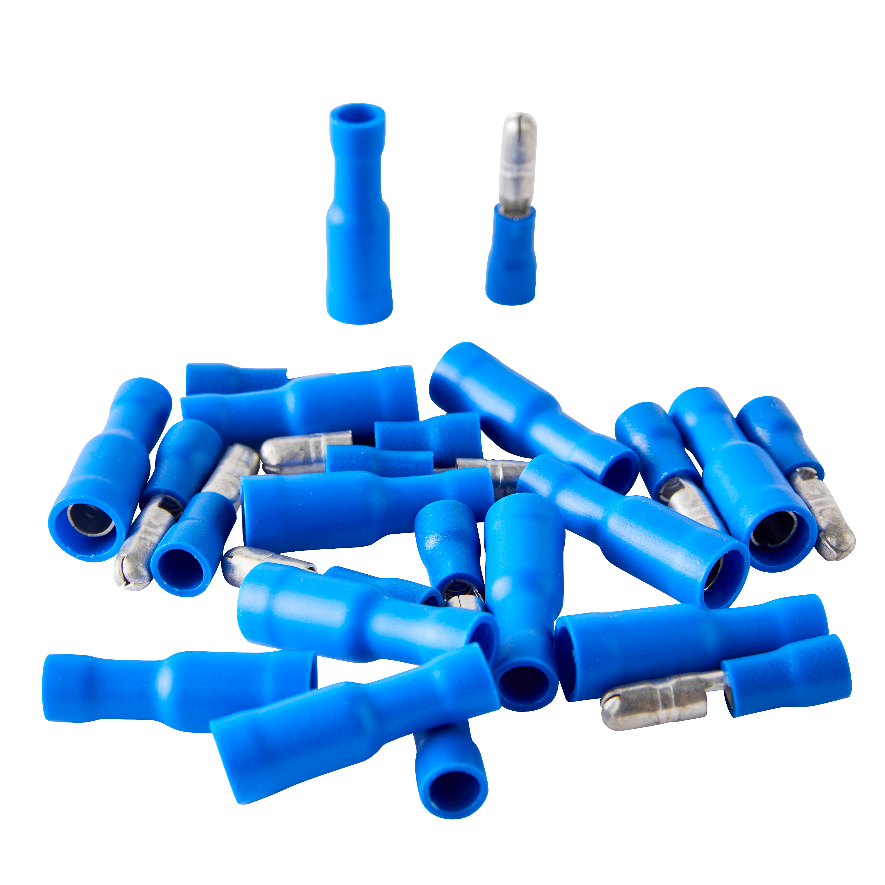 Końcówka przewodu okrągła 1.5 - 2.5 mm Niebieska 24szt. (męska + żeńska) LEXMAN