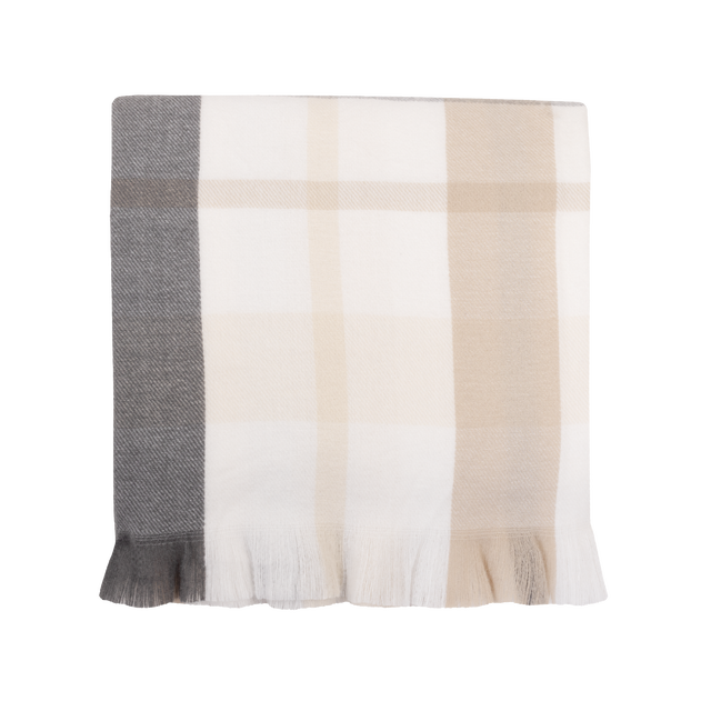 Koc Kanila krata beżowo-szary 130 x 170 cm Inspire