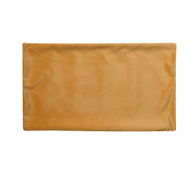 Funda de cojín rectangular Tony terciopelo poliéster liso amarillo solemio overlock y cosido con cremallera INSPIRE 30 x 50 cm