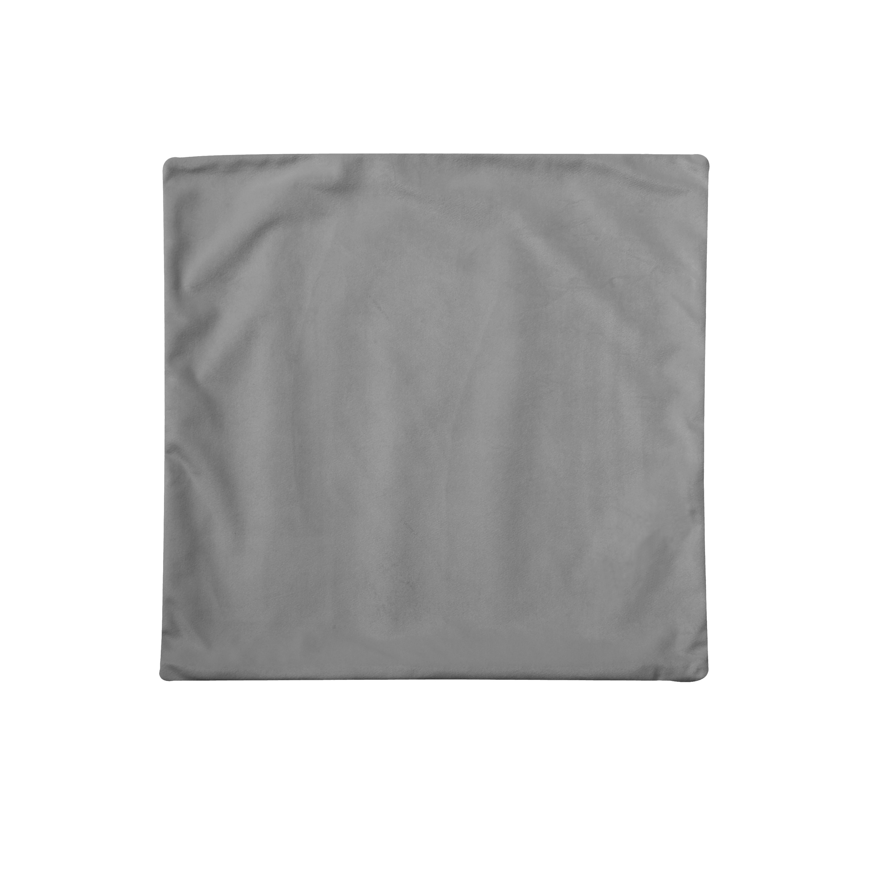 Funda de cojín cuadrada tony terciopelo poliéster liso gris granito con cremallera overlock y cosido inspire 60 x 60 cm
