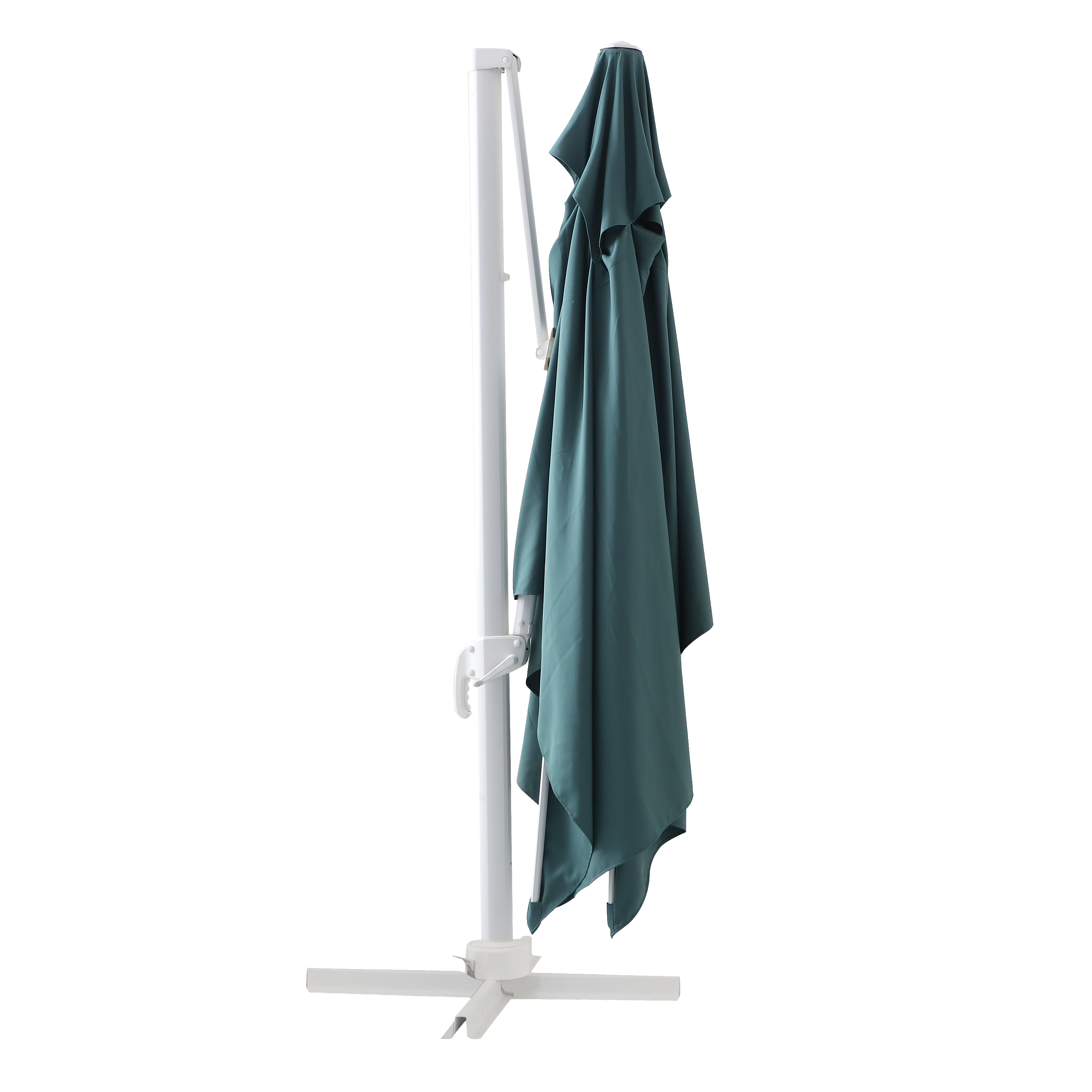parasol excentrico rectangular de aluminioacero naterial aura verde 293x386 cm