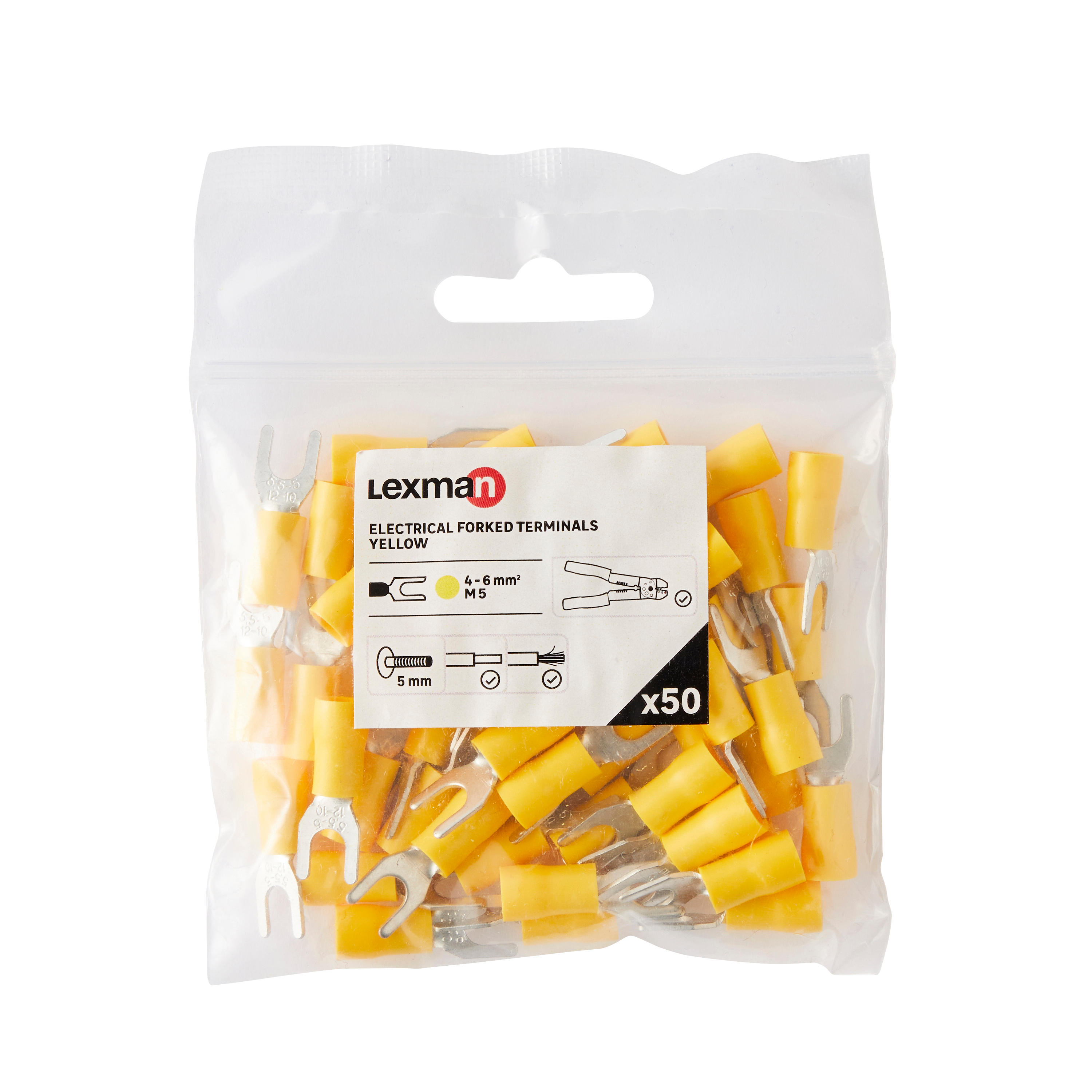 50 terminales horquilla 4-6mm/m5 lexman - 9
