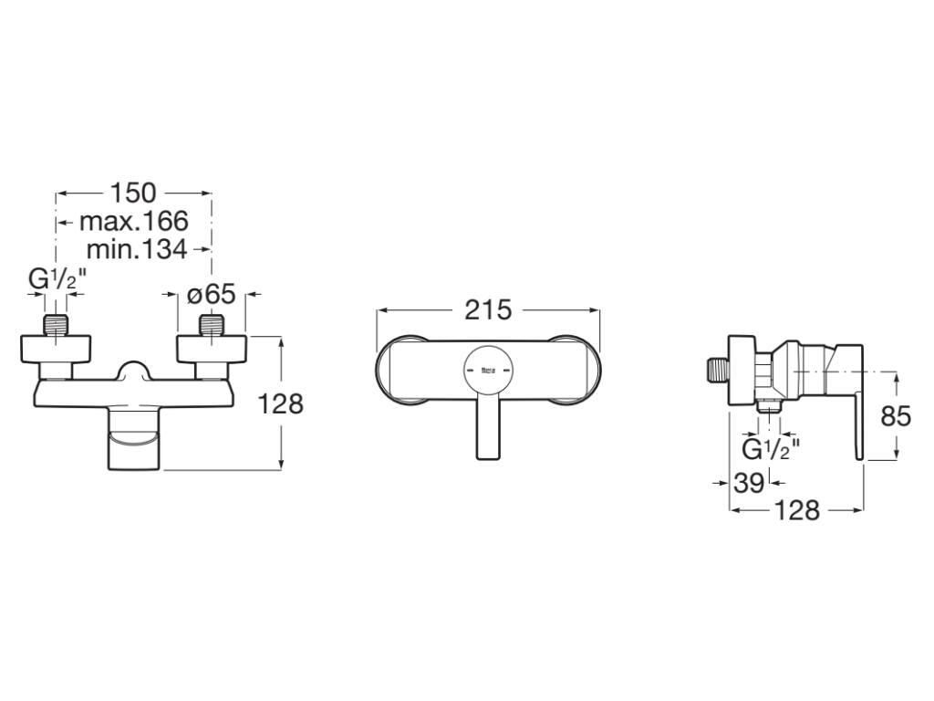 Grifo de ducha monomando ROCA Alpine negro mate Antical Latón - 2