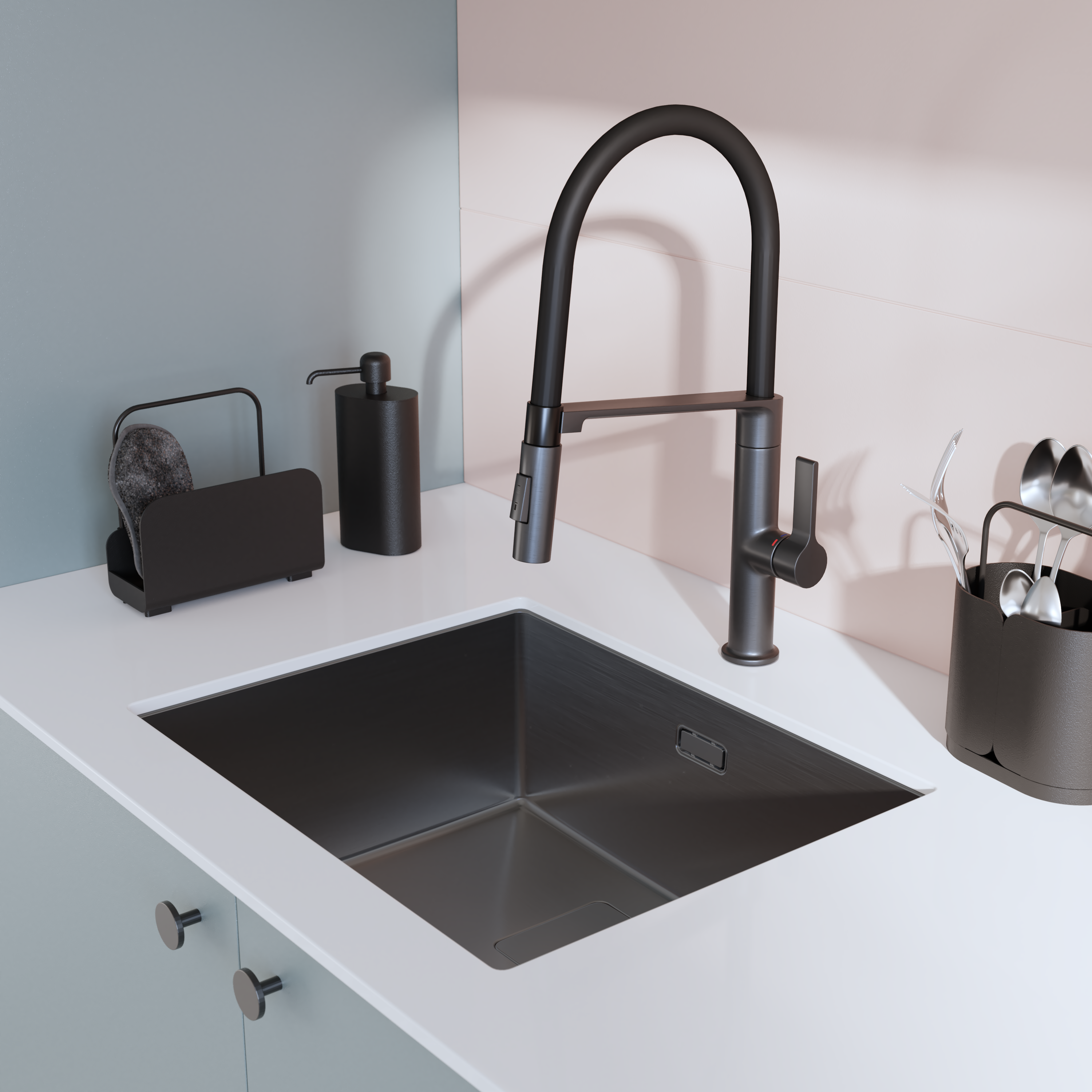 Organizador para el fregadero Casual negro - 8