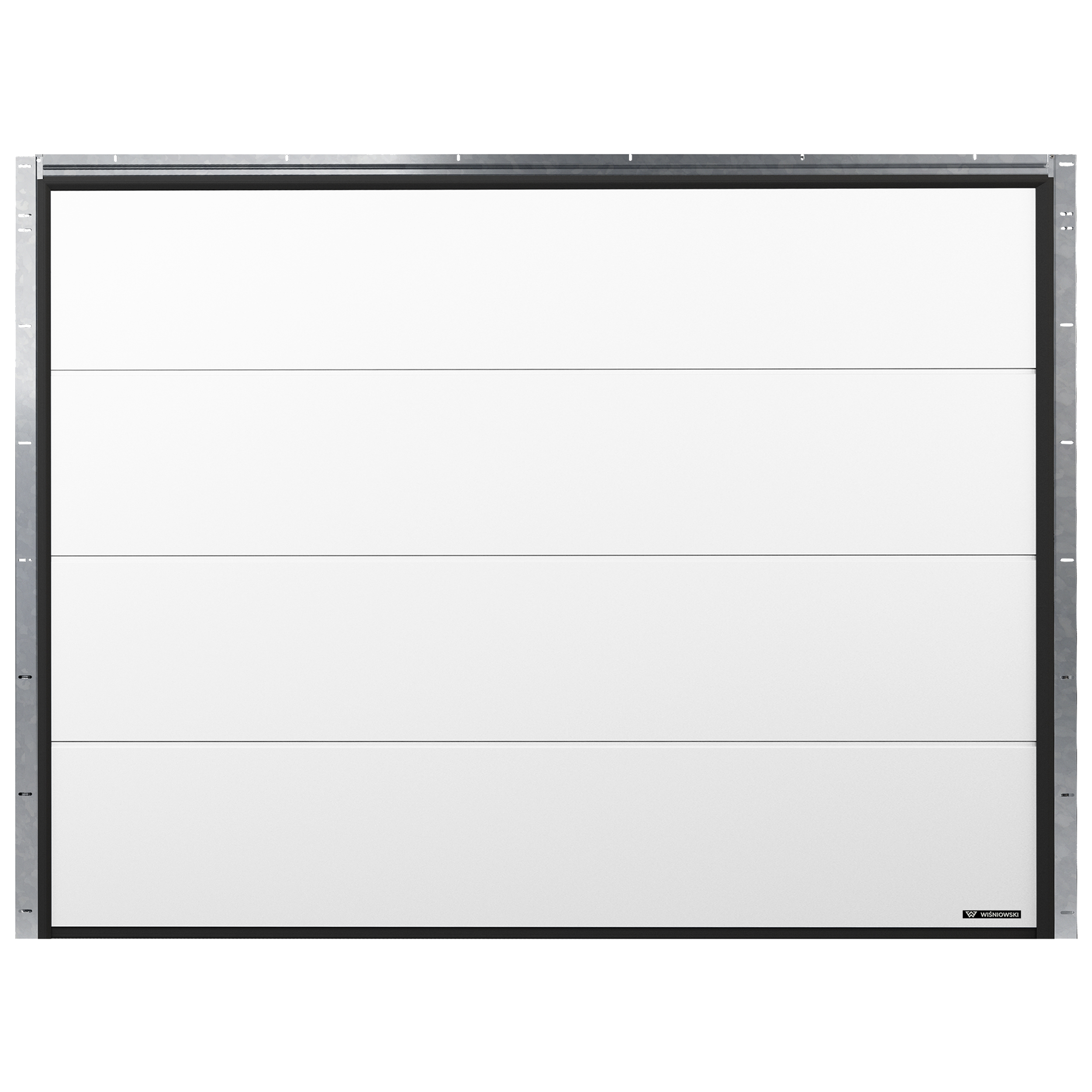 Brama garażowa segmentowa z napędem Nobla Biała Silkl 2500x2250 mm Wiśniowski