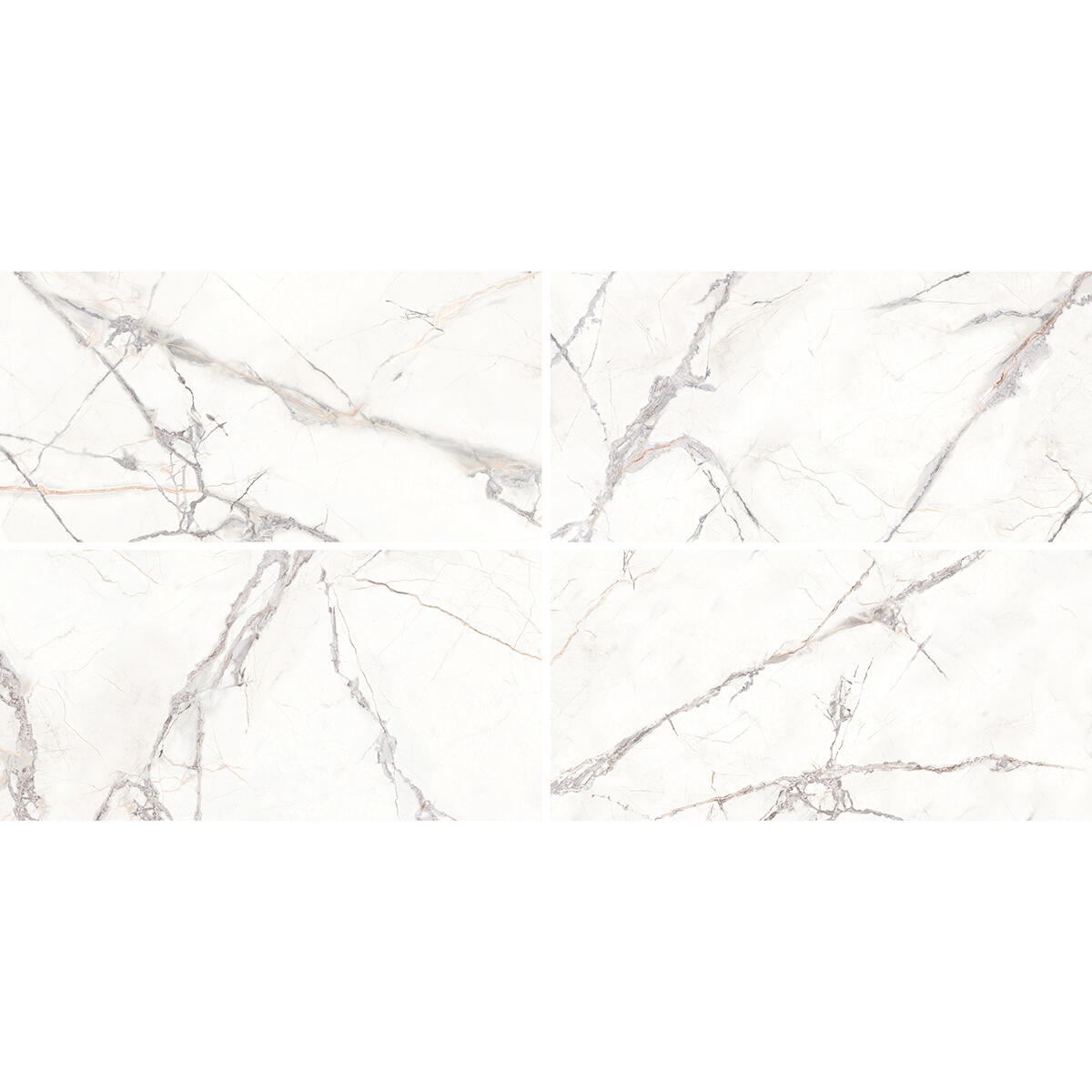 Piastrella da pavimento interno in argilla FRASSINORO GRESMALT 60 x 119.8 cm rettificato smaltato bianco marmorizzato opaco Iberis Crystal R9 traffico intenso (pei 4/5) Sp. 7.4 mm 1.44 mq - 2