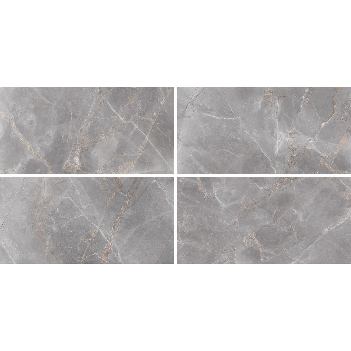 Piastrella da pavimento interno 60 x 119.8 cm Sp. 7.4 mm rettificato Elite in gres porcellanato smaltato grigio argento marmorizzato opaco traffico intenso (pei 4/5) R9 1.44 mq - 2