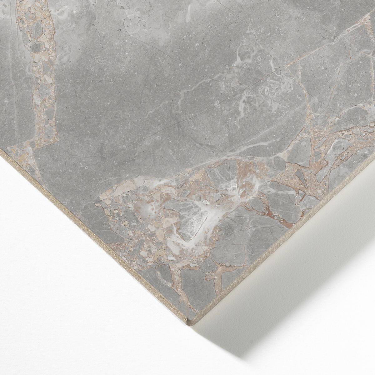 Piastrella da pavimento e rivestimento interno in gres porcellanato 60 x 60 cm rettificato smaltato grigio-argento marmorizzato opaco Elite R9 traffico intenso (pei 4/5) Sp. 7.4 mm 1.44 mq - 13