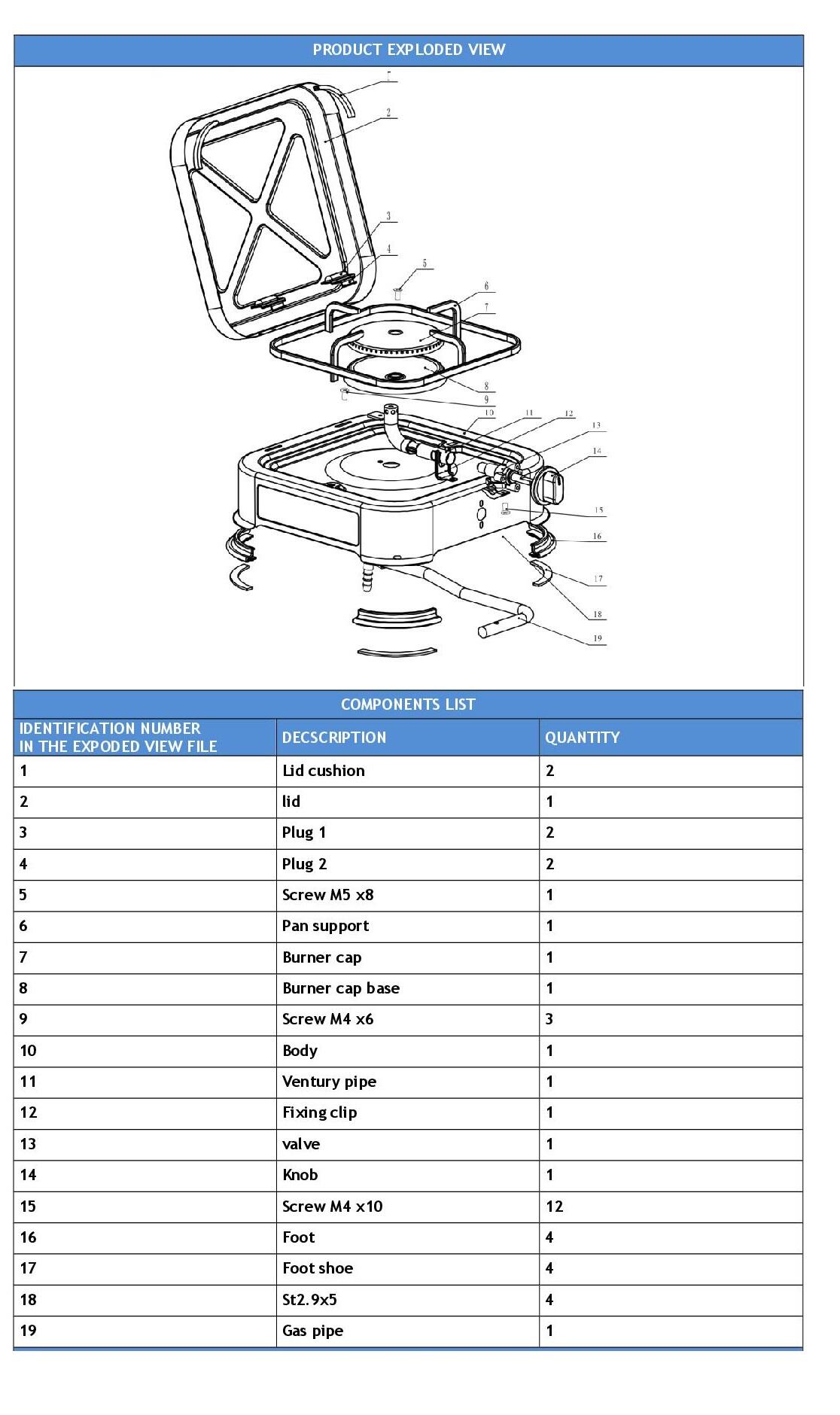 Fornello KEMPER 104980 1 bruciatori - 5