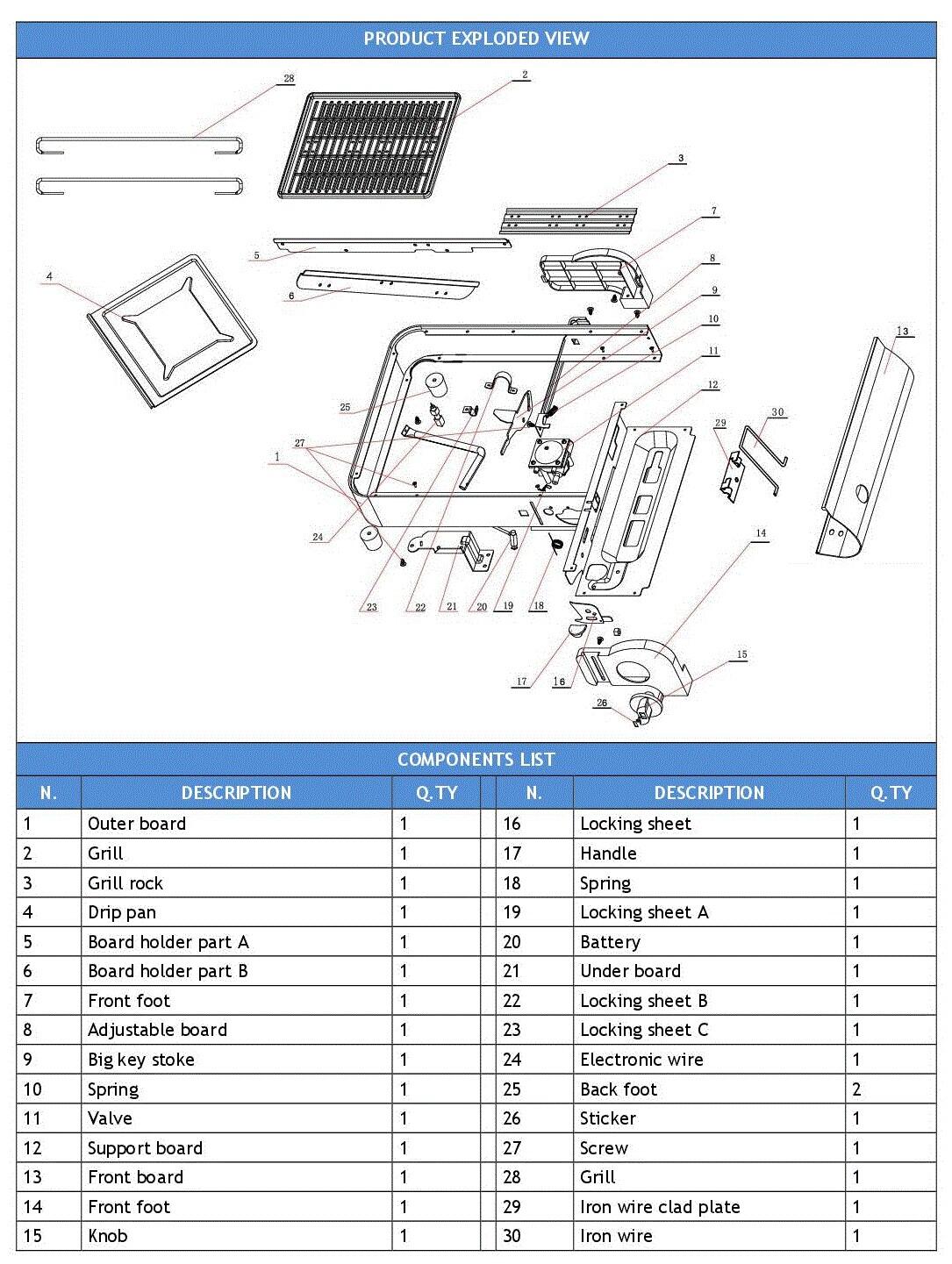 Barbecue a gas KEMPER 104997 1 bruciatori - 5
