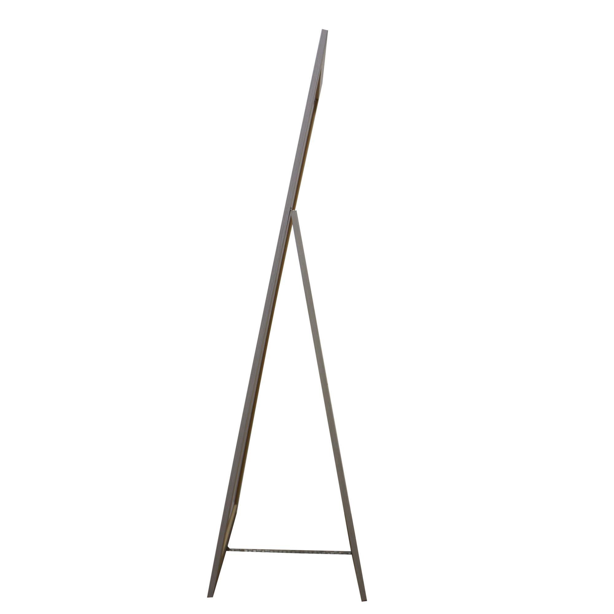 Espejo enmarcado con pie (suelo) rectangular madera blanco satinado de 50 x 160 cm. Apto para baños. - 6