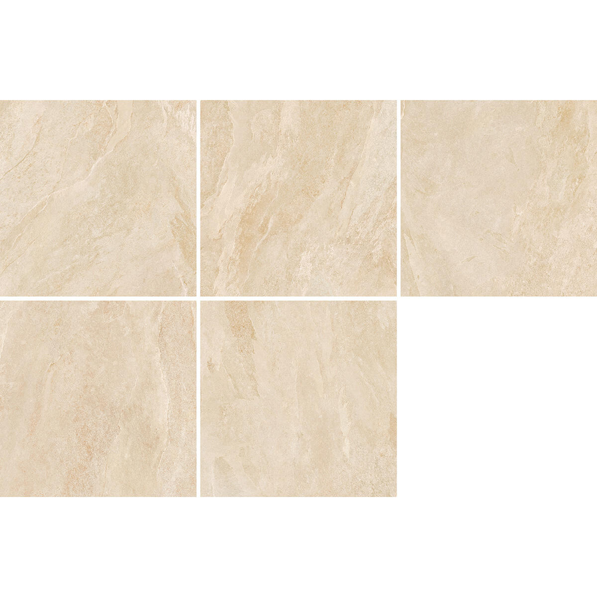 Piastrella da pavimento e rivestimento interno 60 x 60 cm Sp. 7.4 mm rettificato Vals-Stone in gres porcellanato smaltato beige opaco traffico intenso (pei 4/5) R9 1.44 mq - 2