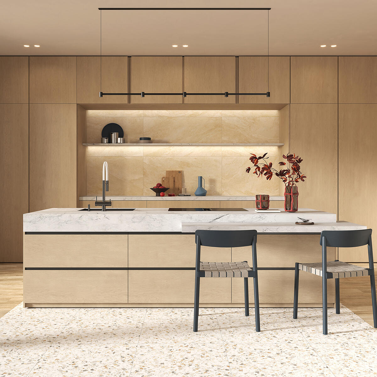 Piastrella da pavimento interno 60 x 60 cm Sp. 7.4 mm rettificato Vals-venice mix in gres porcellanato smaltato multicolore opaco traffico intenso (pei 4/5) R9 1.44 mq - 2