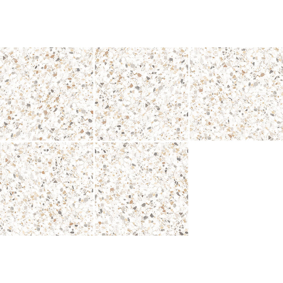 Piastrella da pavimento interno 60 x 60 cm Sp. 7.4 mm rettificato Vals-venice mix in gres porcellanato smaltato multicolore opaco traffico intenso (pei 4/5) R9 1.44 mq - 6