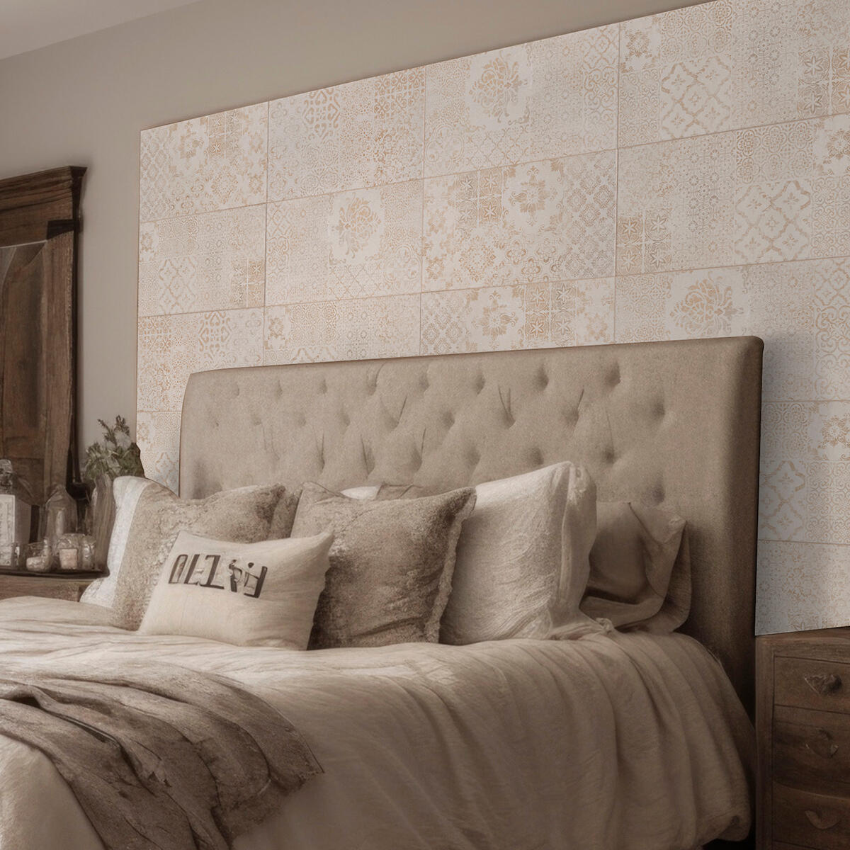 Piastrella da rivestimento interno in maiolica 26.1 x 52.2 cm smaltato beige decorato opaco Vegas traffico medio forte (pei 3/5) Sp. 6.4 mm 2.18 mq - 5