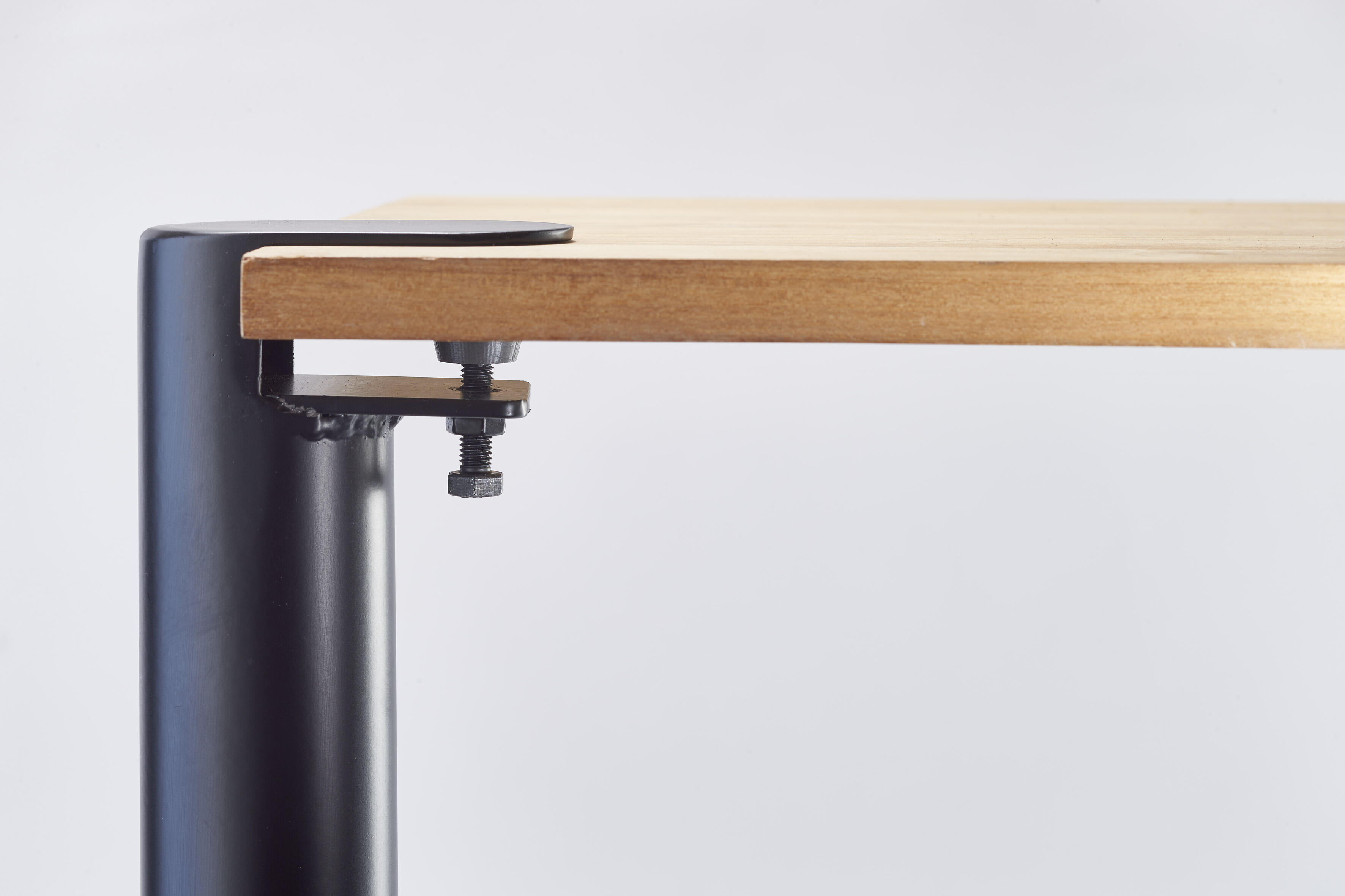 Pied de meuble acier rond MOTTEZ noir époxy, H.90 cm - 3