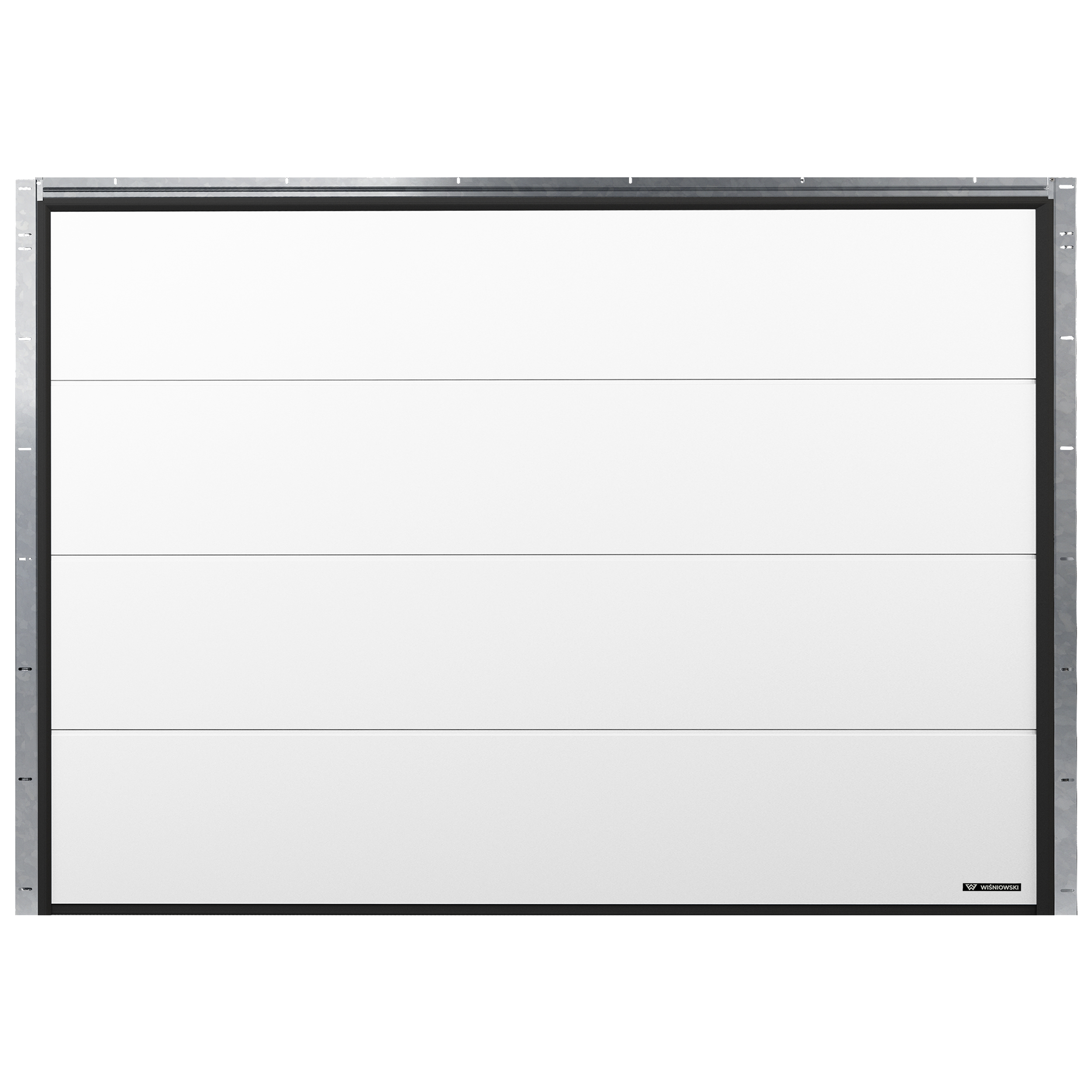 Brama garażowa segmentowa z napędem Nobla Biała 2500x2125 mm Silkl Wiśniowski