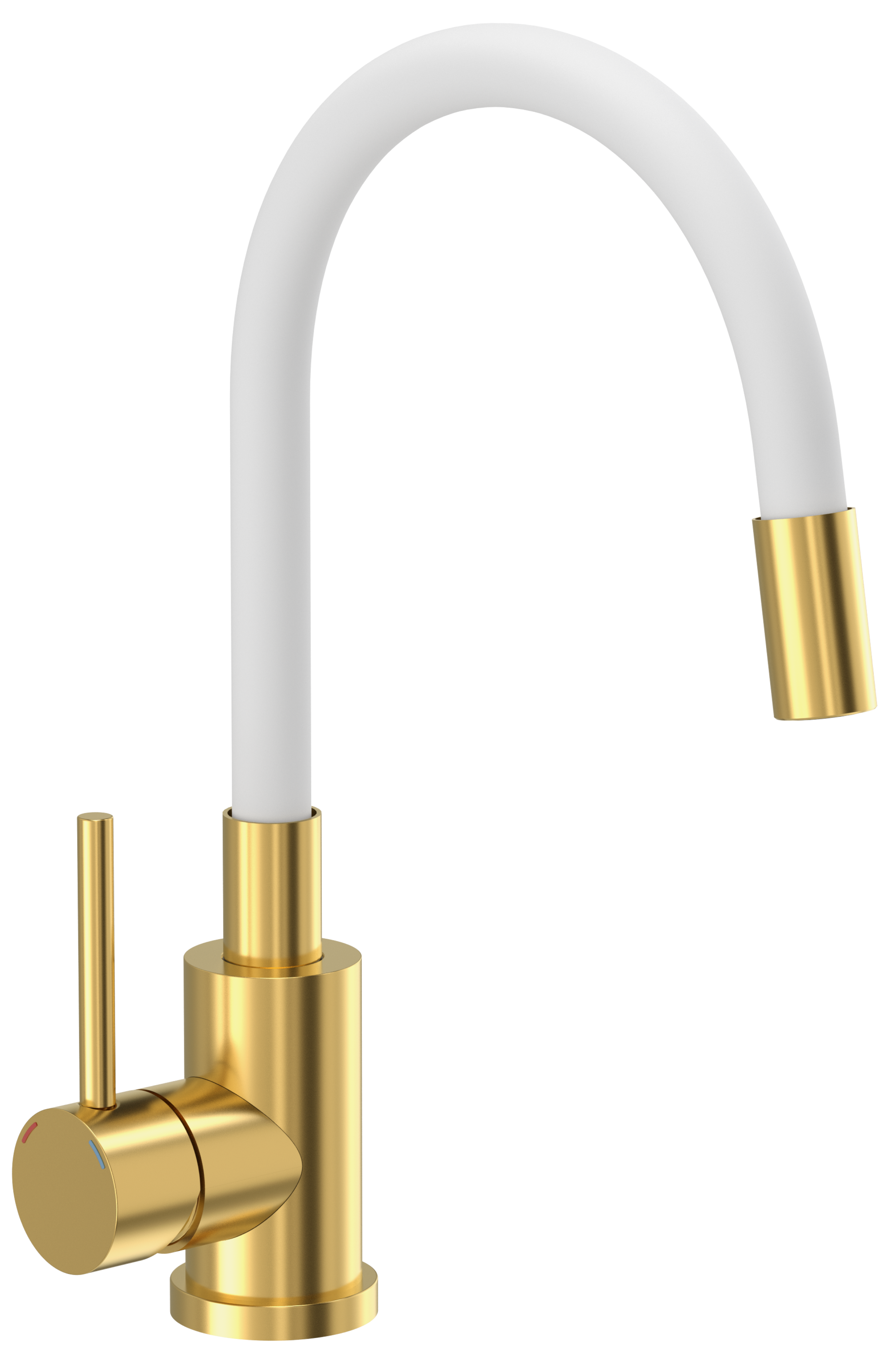 Bateria kuchenna z elastyczną wylewką Elastic BIało Złota Quadron