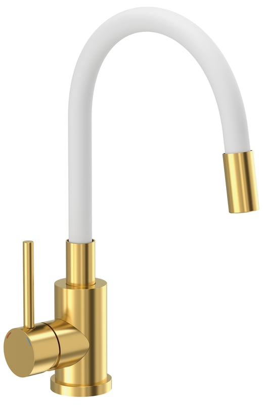 Bateria kuchenna z elastyczną wylewką Elastic BIało Złota Quadron