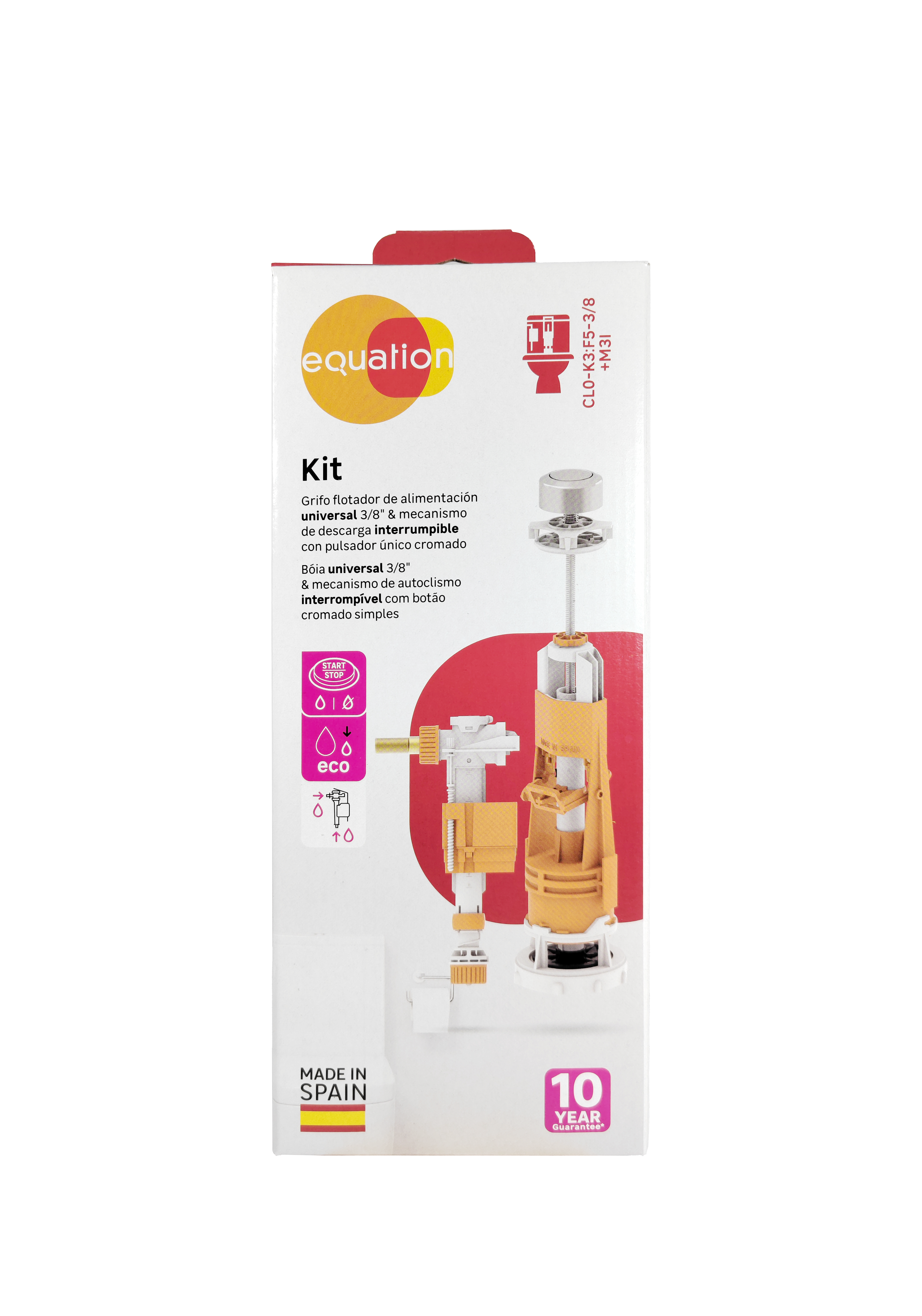 Conjunto wc EQUATION pulsador simple + grifo universal - 3