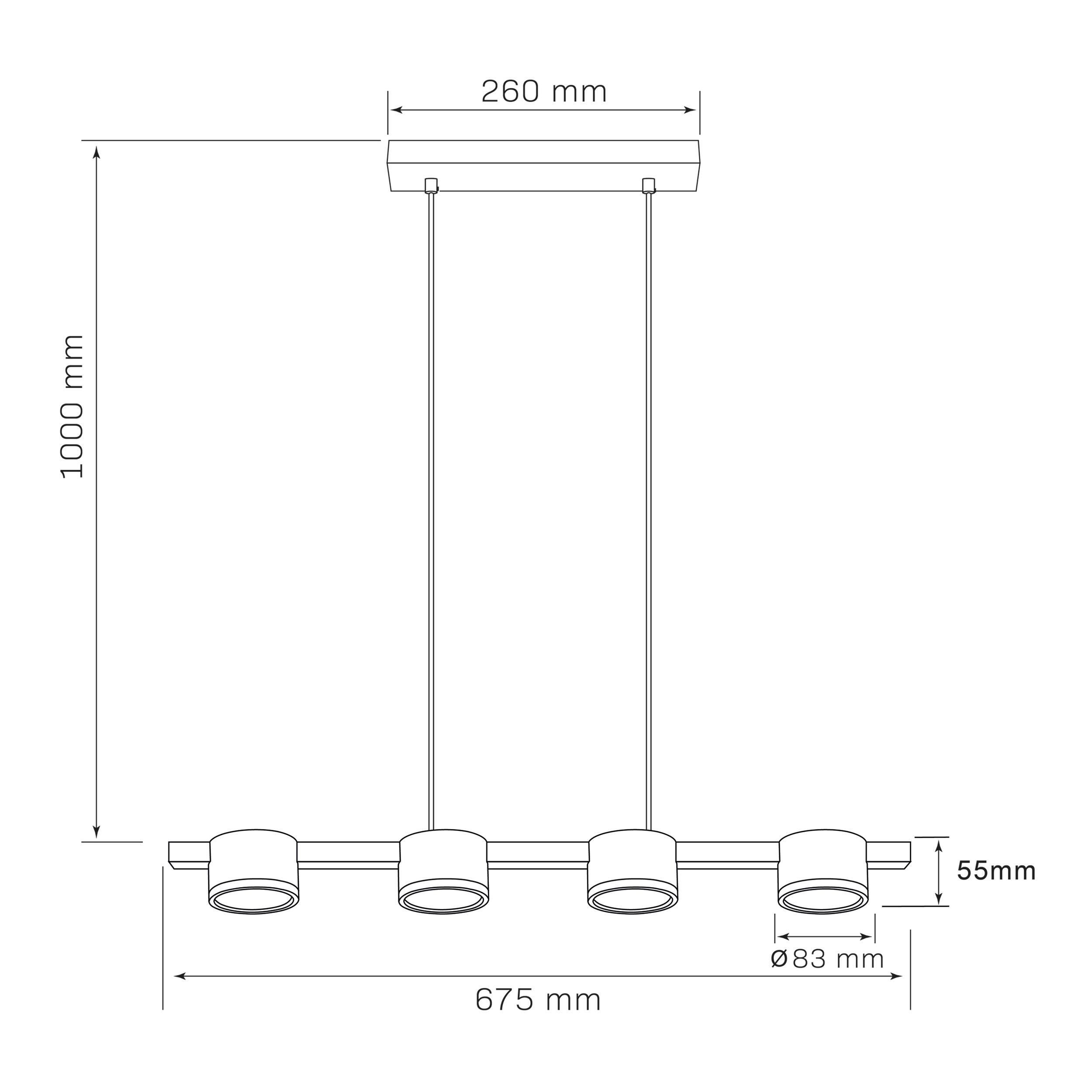 Lampa wisząca Mirella złota 4 x GX53 Goldlux  - 4