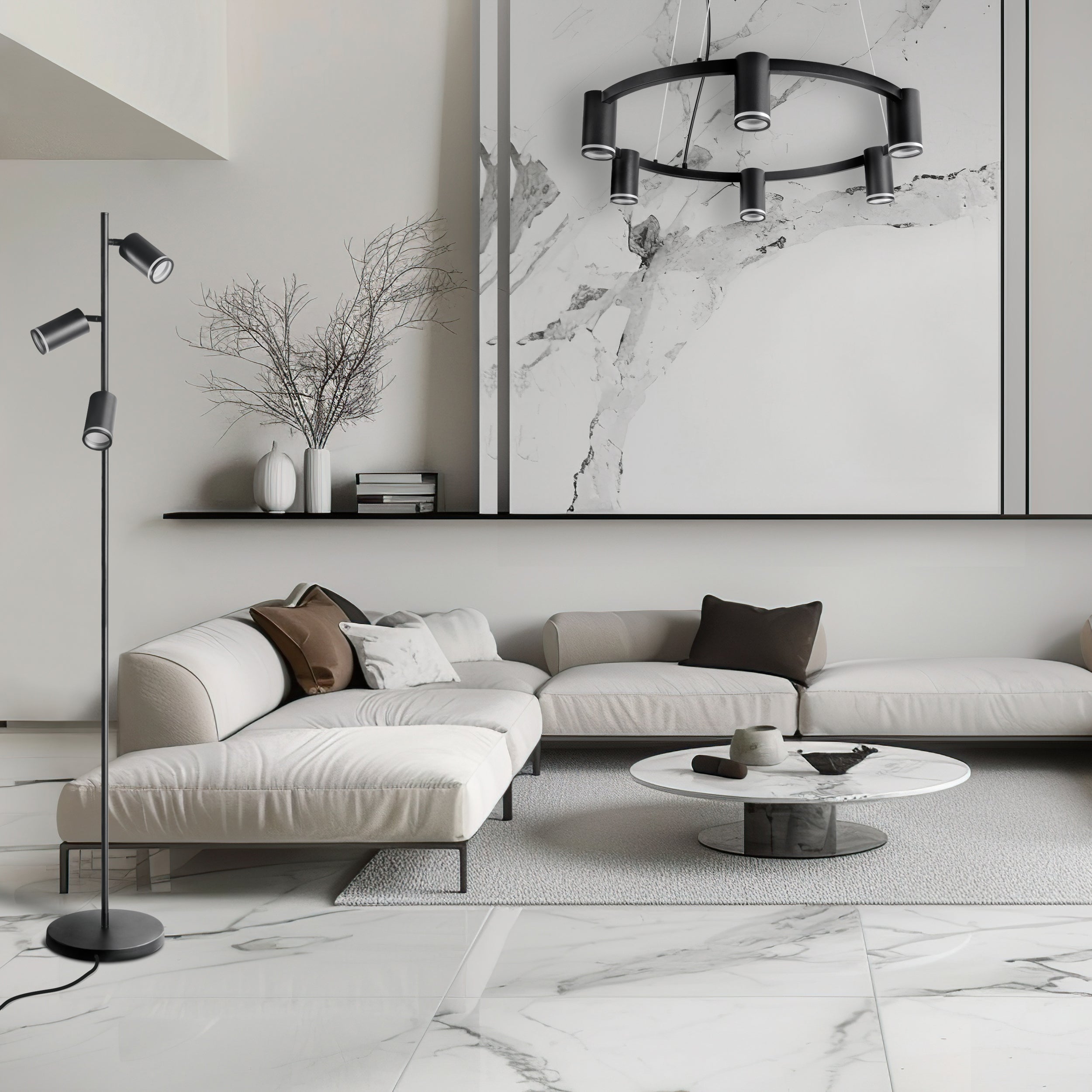 Lampa wisząca Paris czarna 6 x GU10 Goldlux - 2