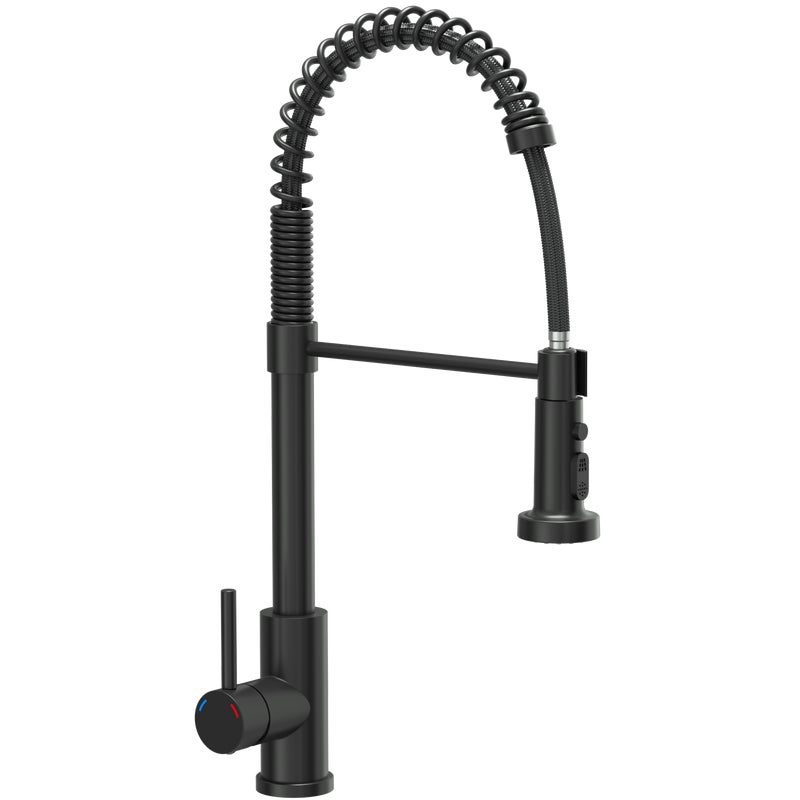 Bateria kuchenna z elastyczną wylewką 52, 4 cm Marissa Czarna matowa Quadron