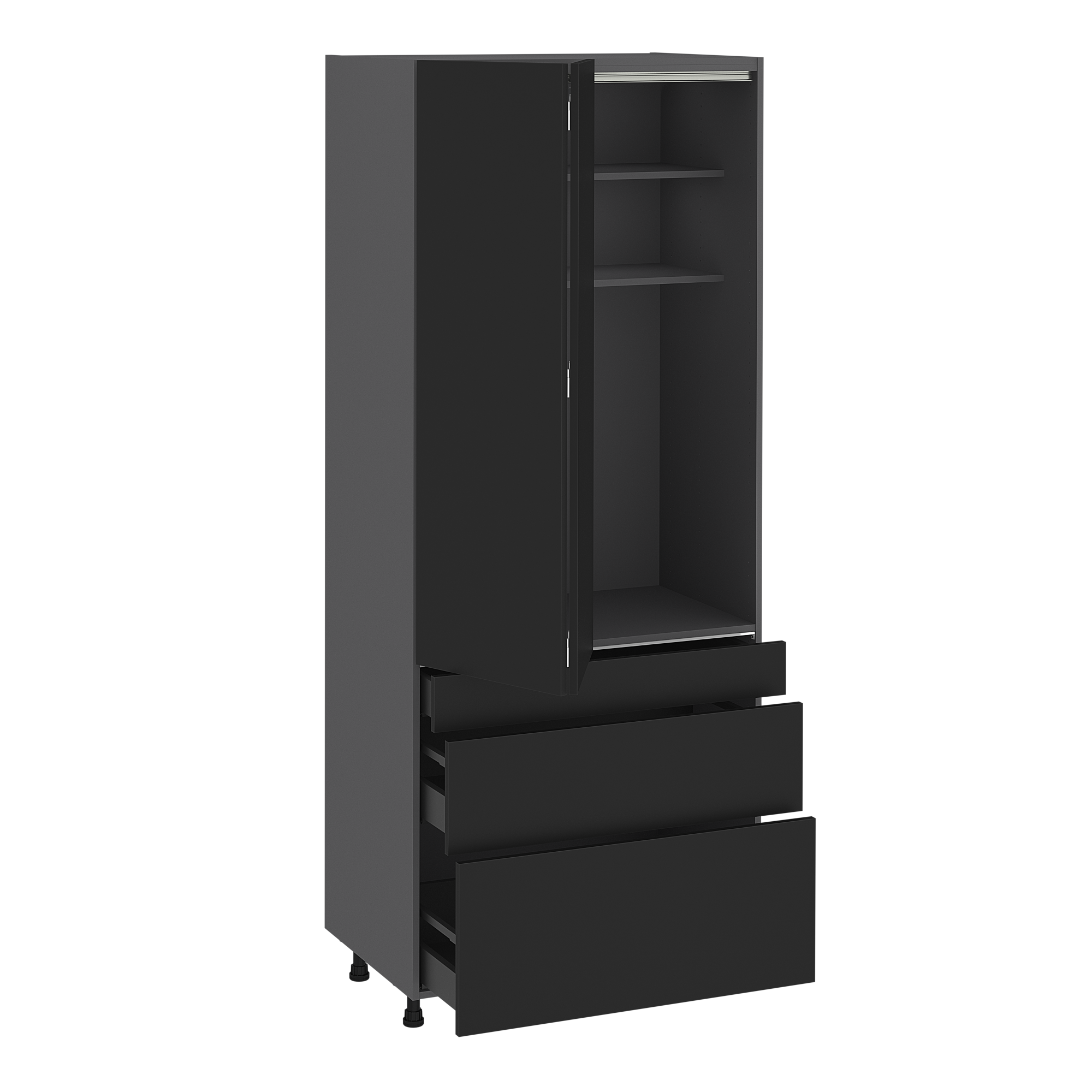 3 tiroirs et 2 portes