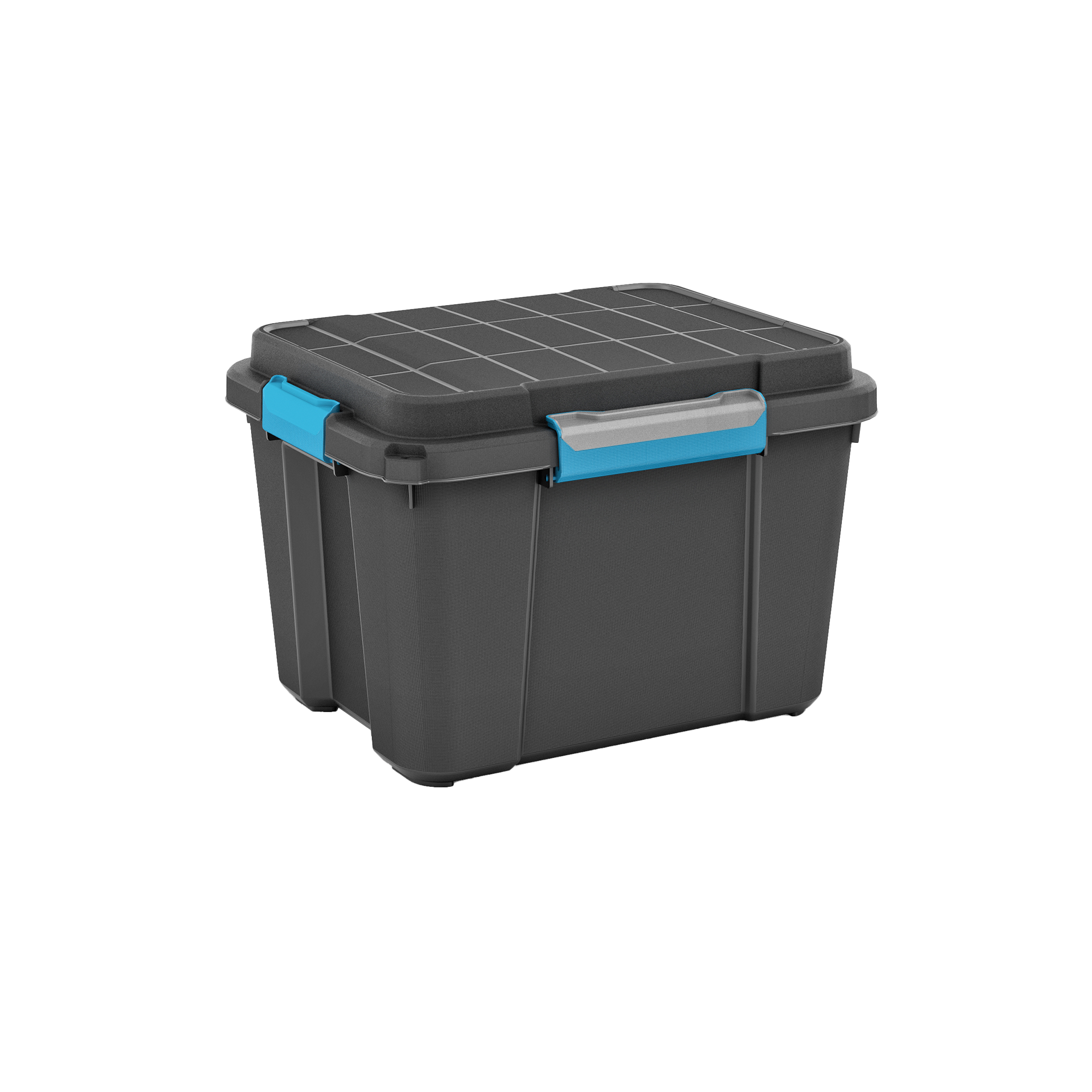 Caja de plástico reciclado hermética en negro capacidad 42l medidas 49.5x34x39 cm