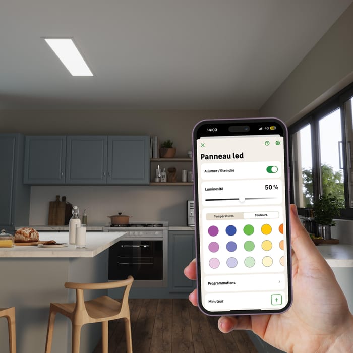 Panneau Led Gdansk connecté avec l'application Enki