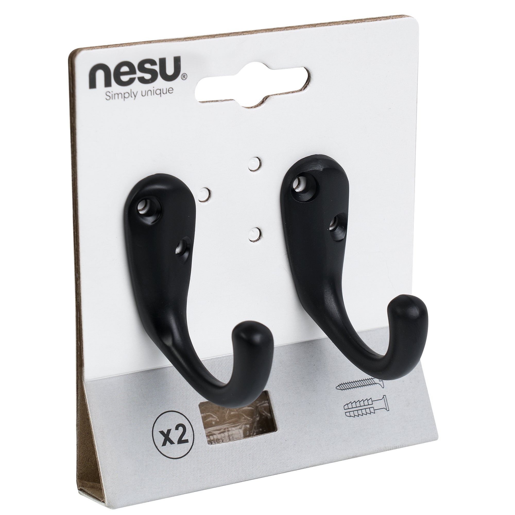 Cabide fixar NESU preto aço - 2