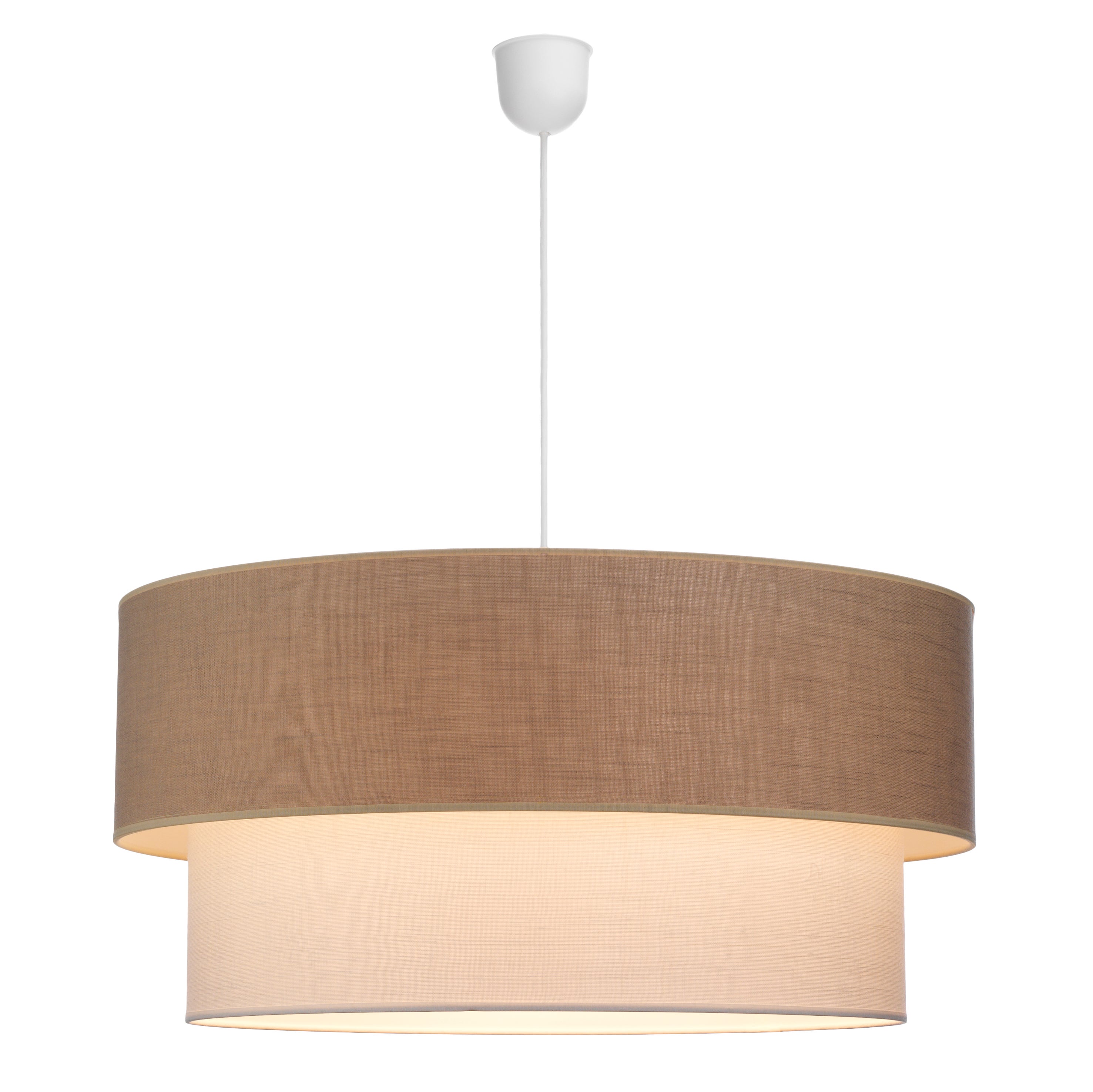 L+ Lampadario A Sospensione Cilindrico Diametro 50cm – Made In Italy, Colore Verde Iceberg/Bianco - 2