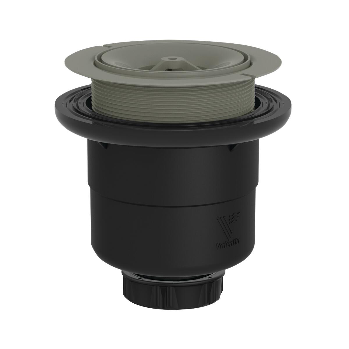 Bonde écoulement libre pour pour bac de douche recyclé, noir, Diam.90 mm, VALENT - 3