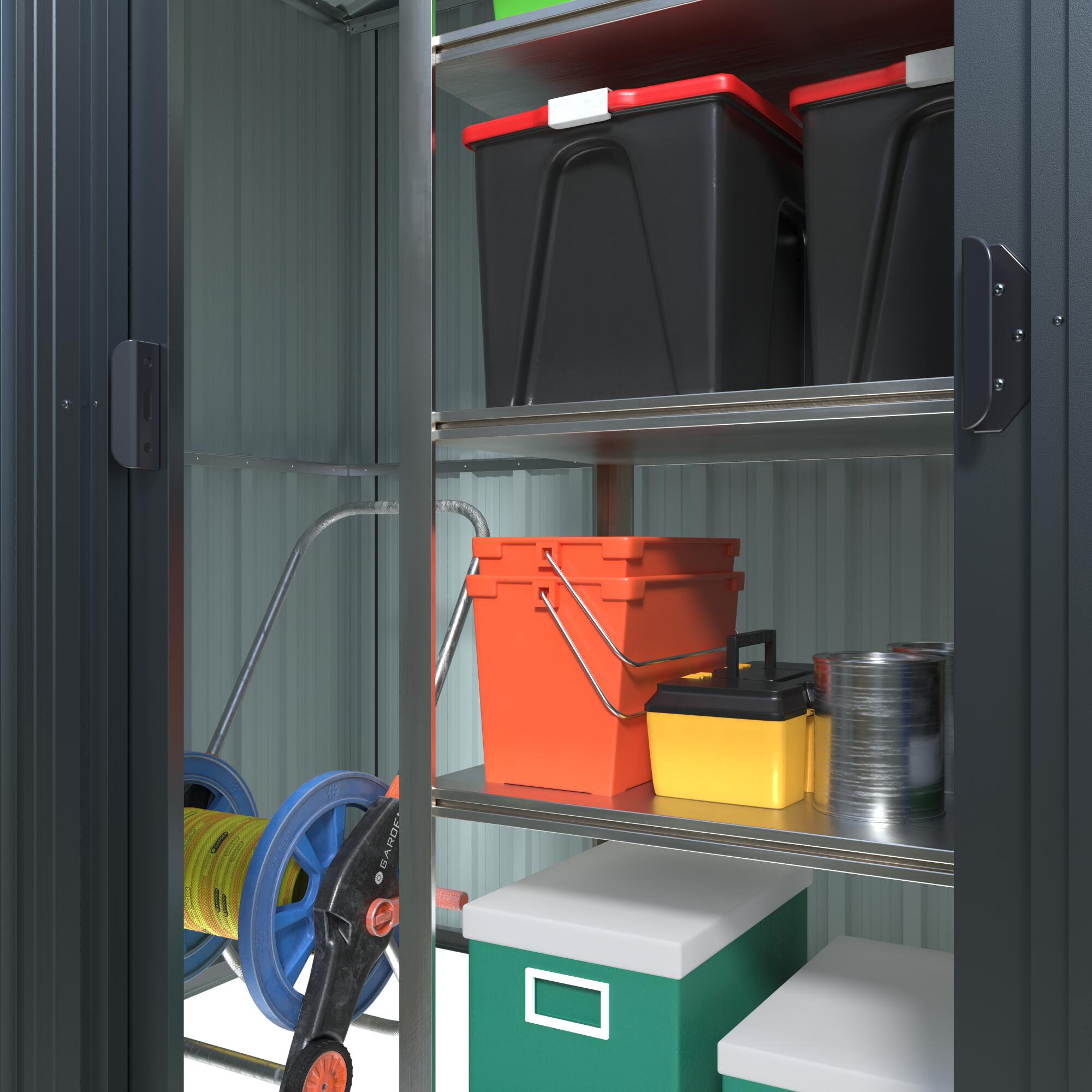 Abri de jardin acier, 2,10 m², Ep. 0,3 mm, Naterial Etna - 8