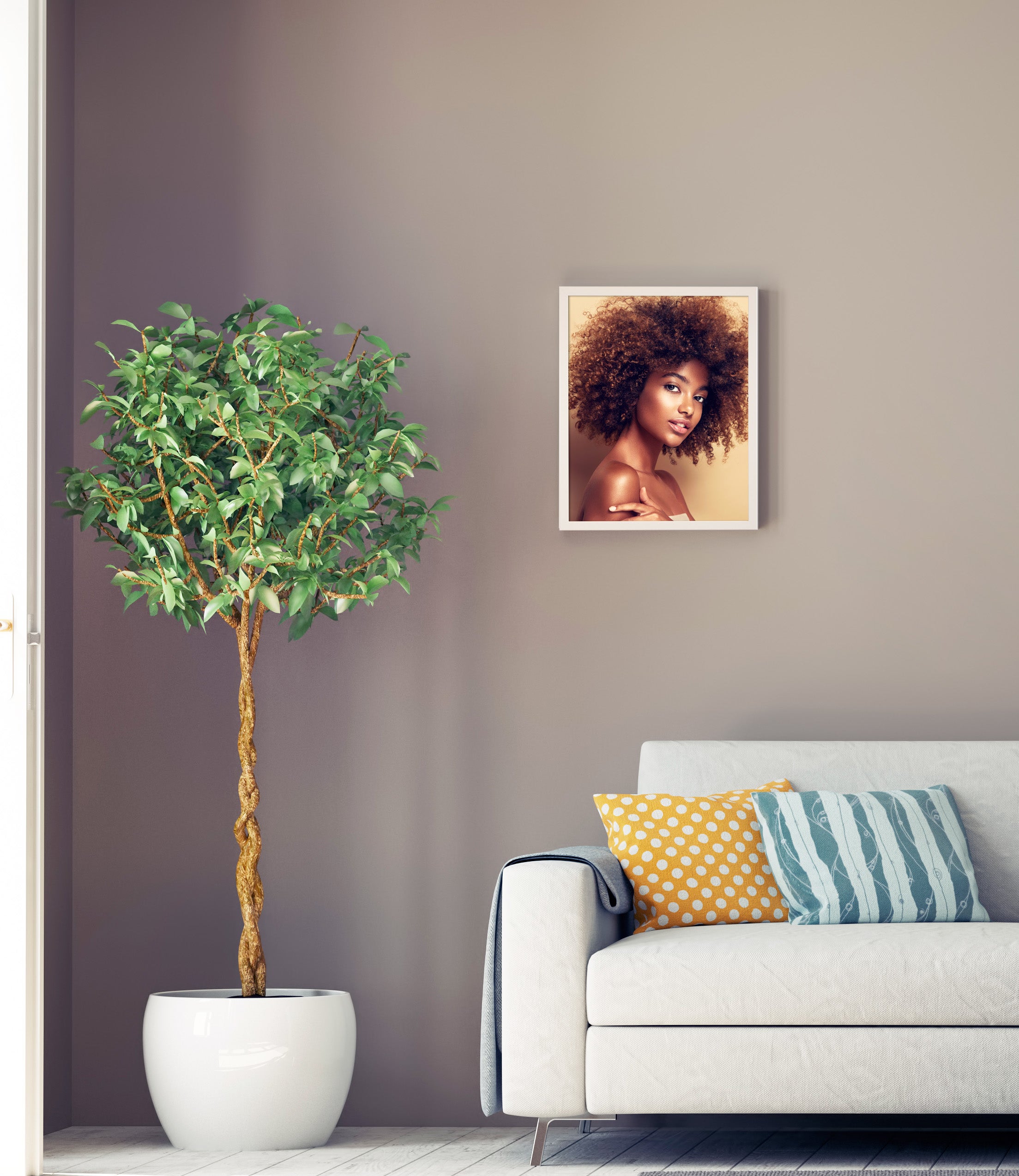 Cadre Ostra, H.50 x l.40 cm beige, ARIANE - 2