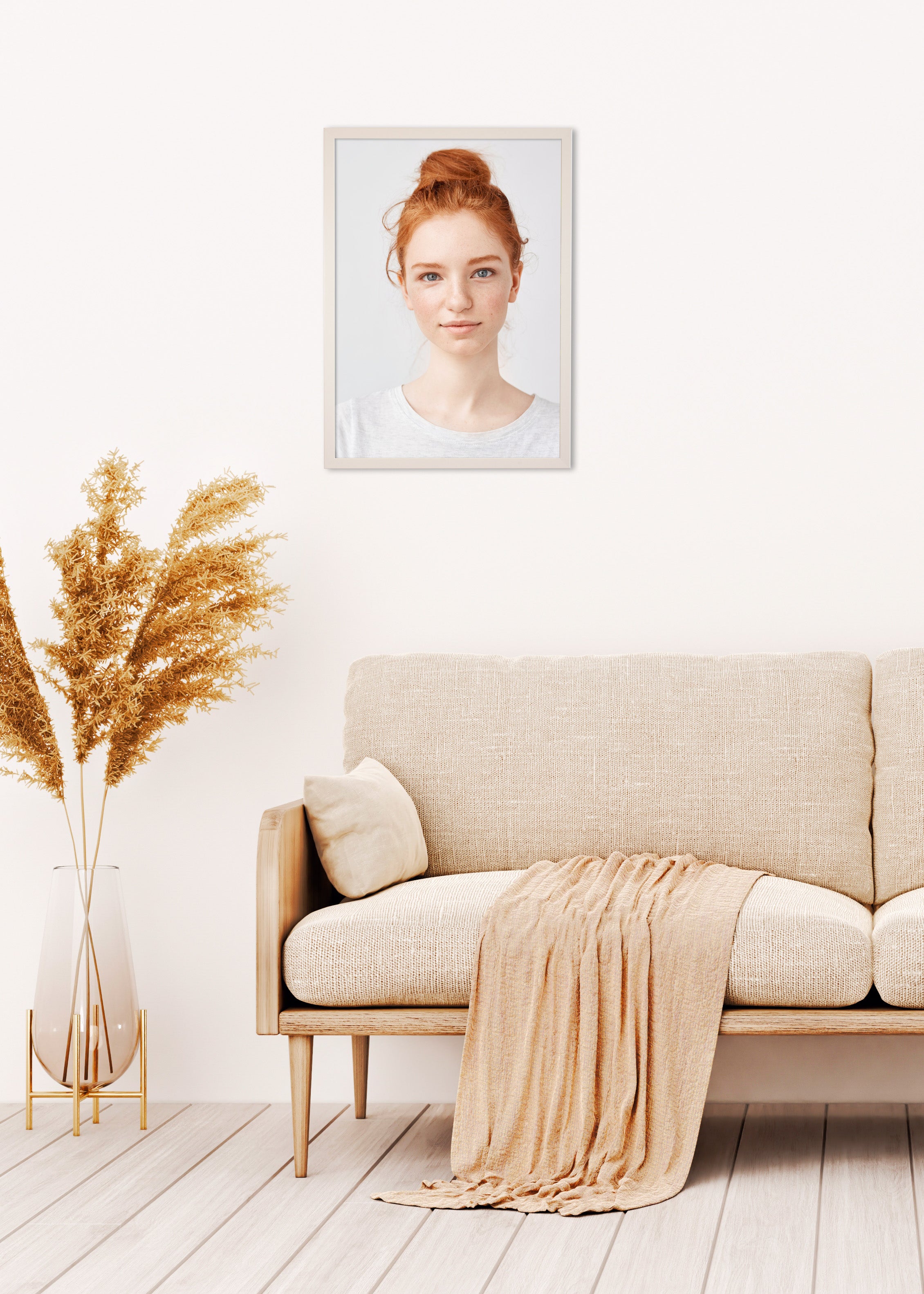 Cadre Ostra, H.59.4 x l.42 cm beige, ARIANE - 2