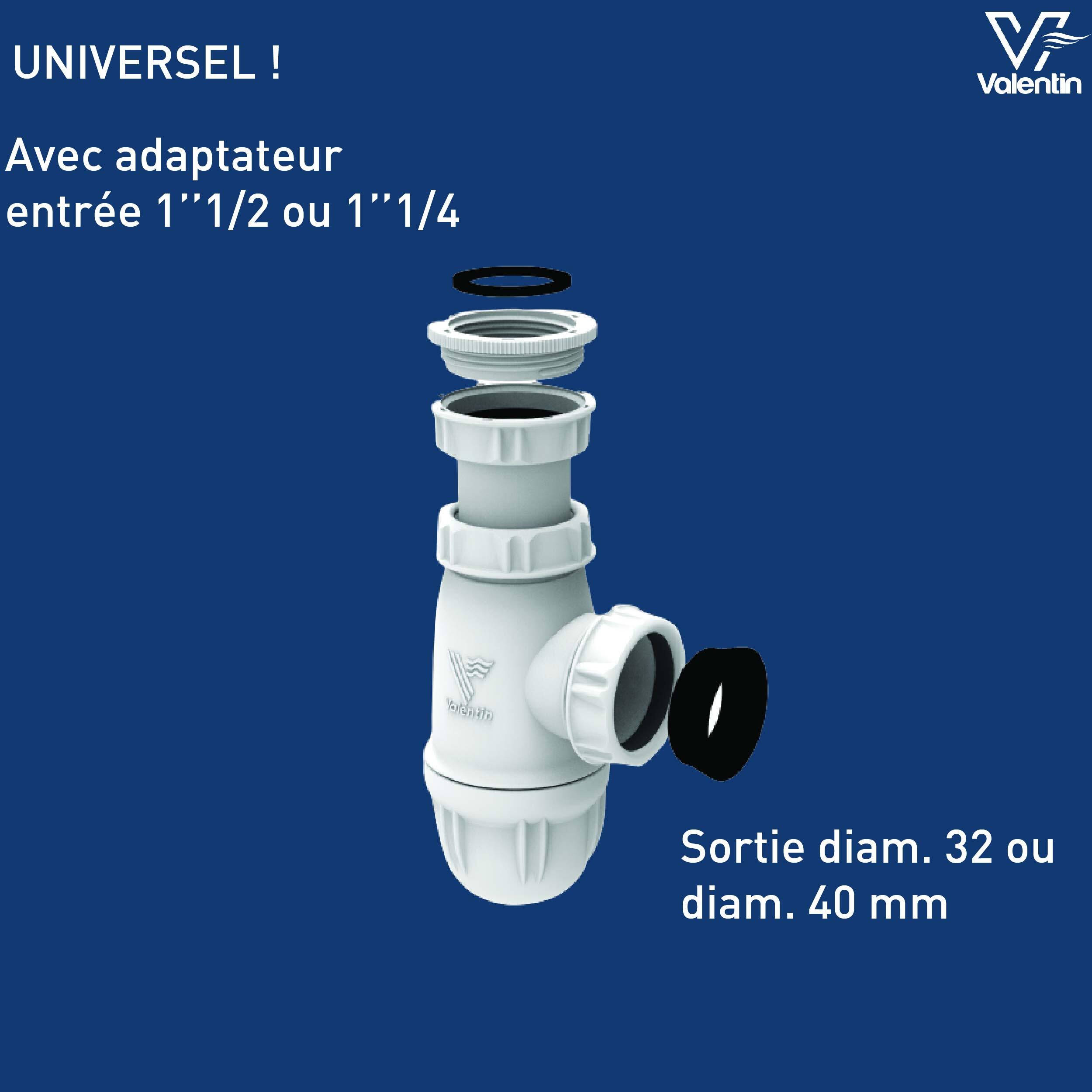 Siphon pour lavabo, Diam.1