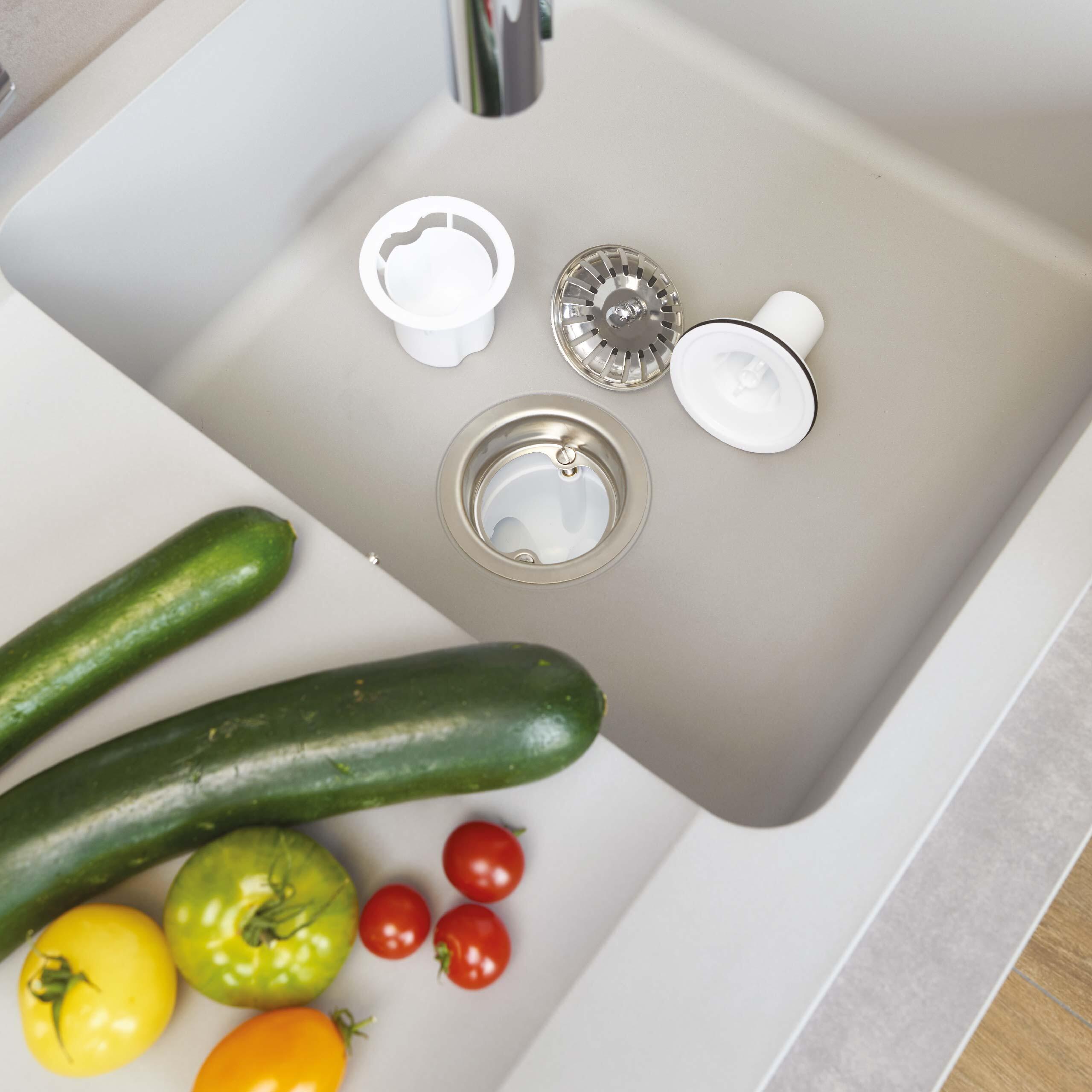 Vidage pour évier 1 cuve gain de place, Diam.90 mm, VALENTIN - 2