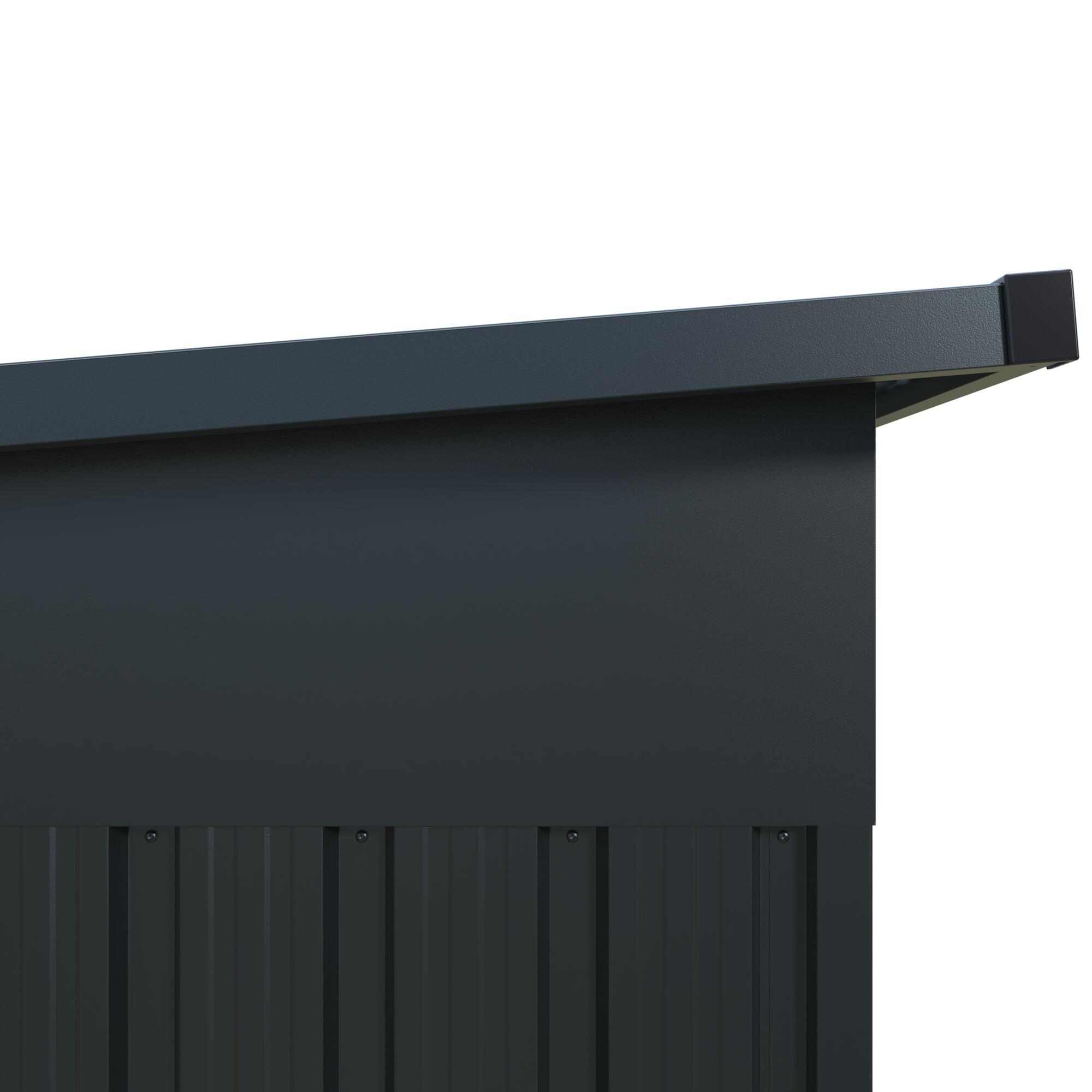 Casetta da giardino NATERIAL Orizaba in acciaio antracite con porta scorrevole semplice, superficie interna 1.56 m² e spessore parete 0.3 mm, senza pavimento - 18