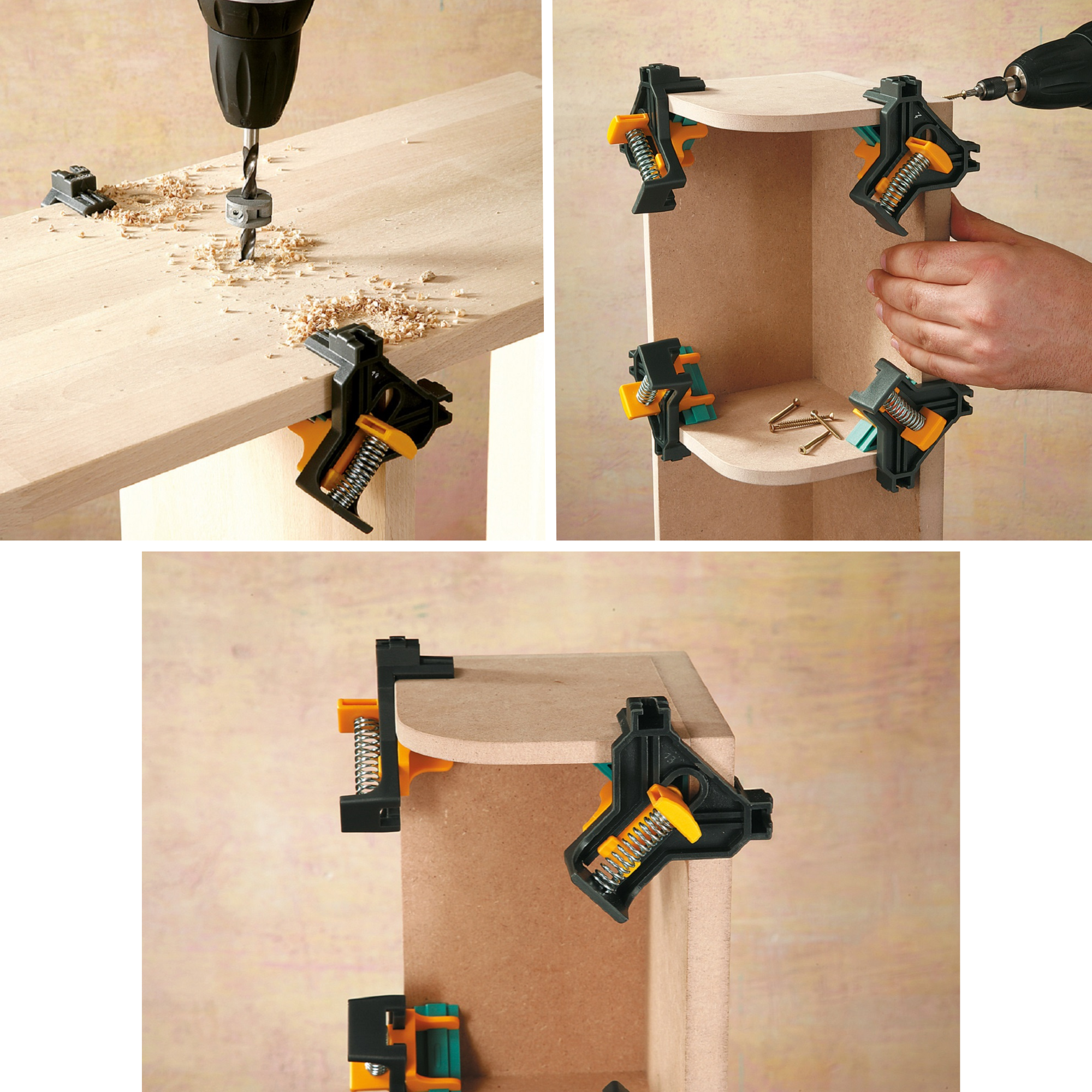 2 presses d'angles pour le vissage et l’encollage à 90° WOLFCRAFT ES 22 - 10