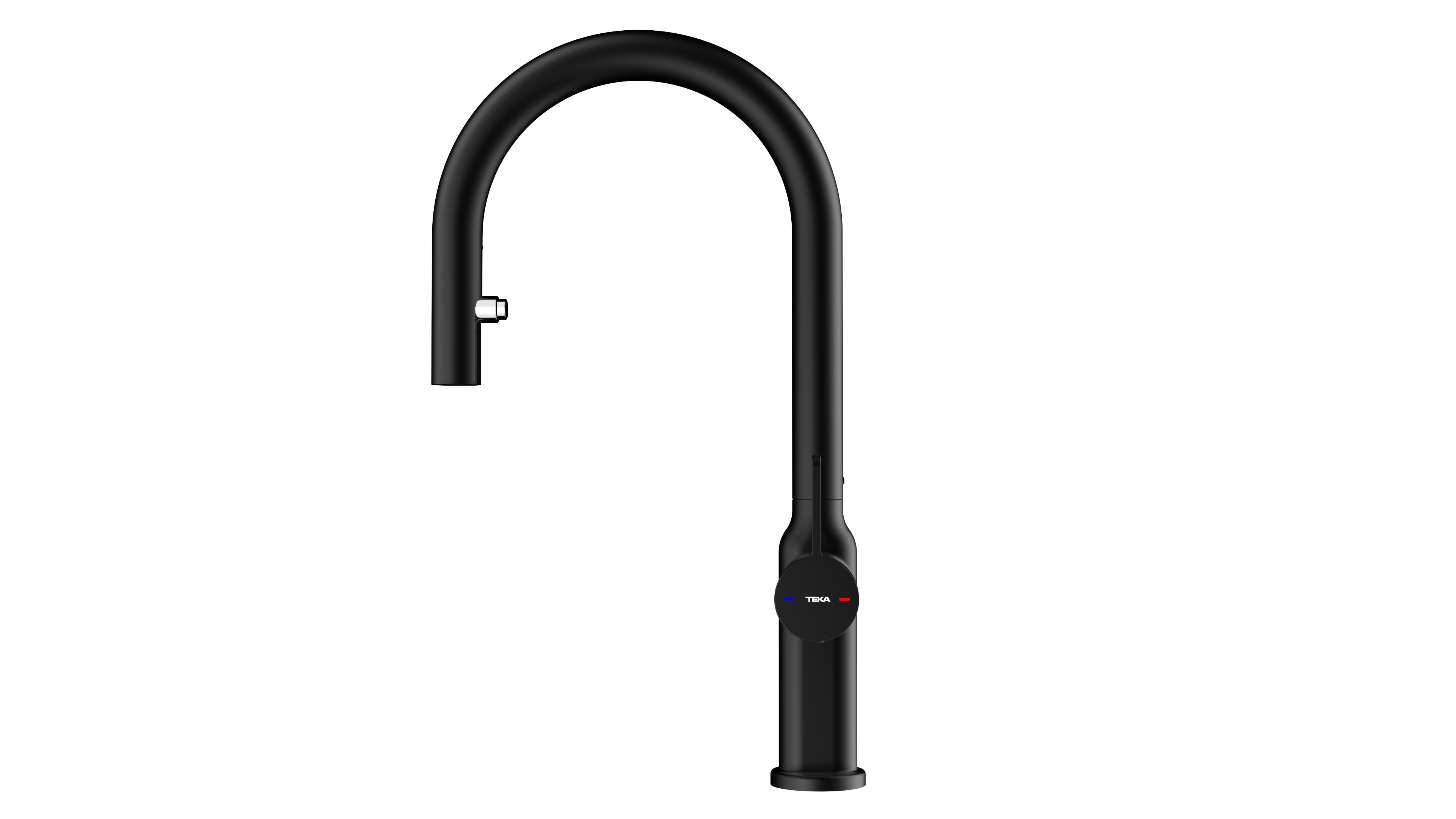 Grifo de cocina extraíble teka oval 9382 en negro