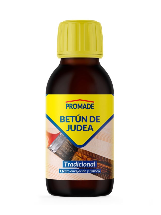 Colorante de madera interior PROMADE Betun de judea en color nogal, acabado mate para mobiliario líquido de 100 ml. Base disolvente.
