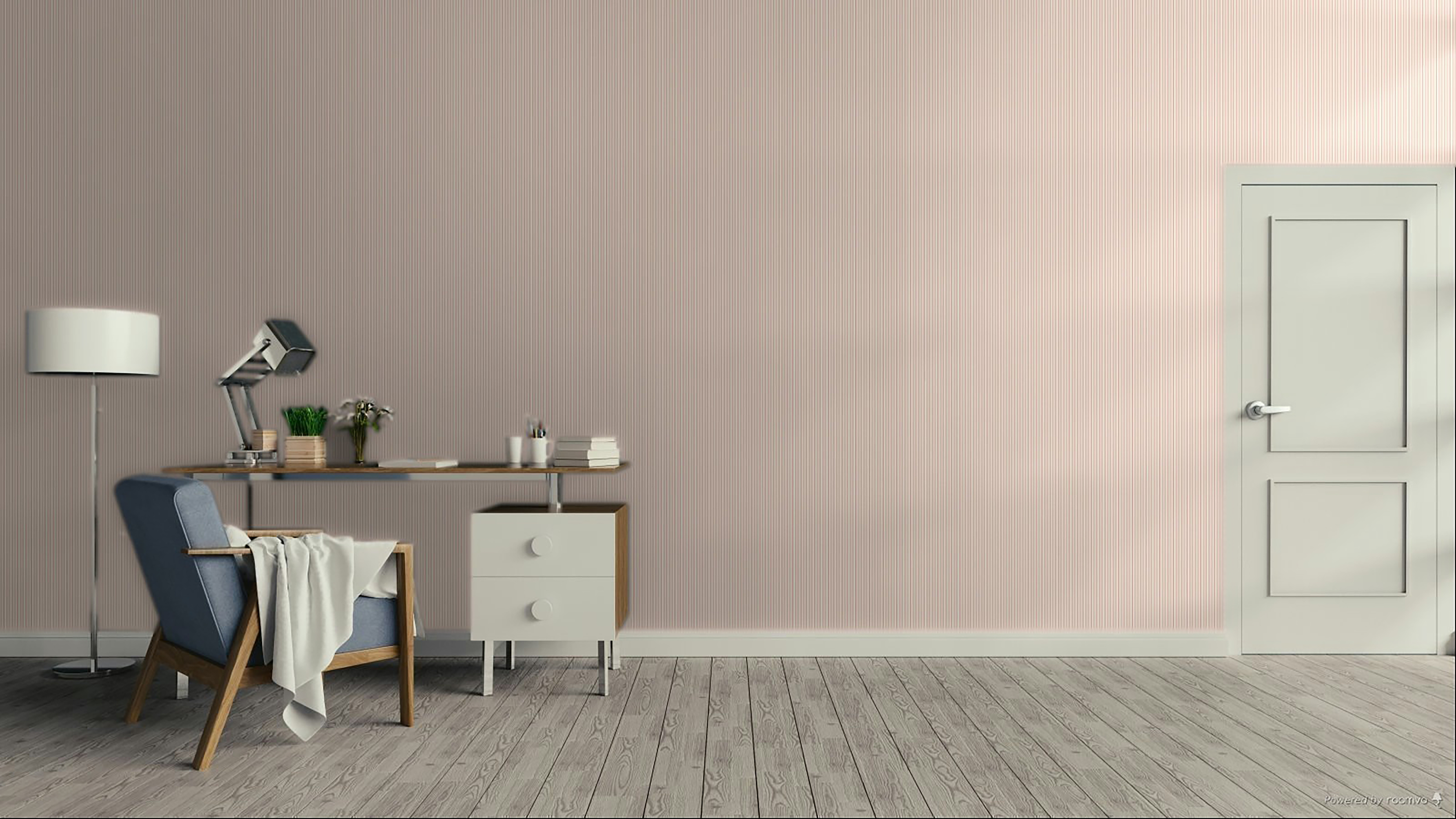 Papel pintado vinilo geométrico raya pequena rojo