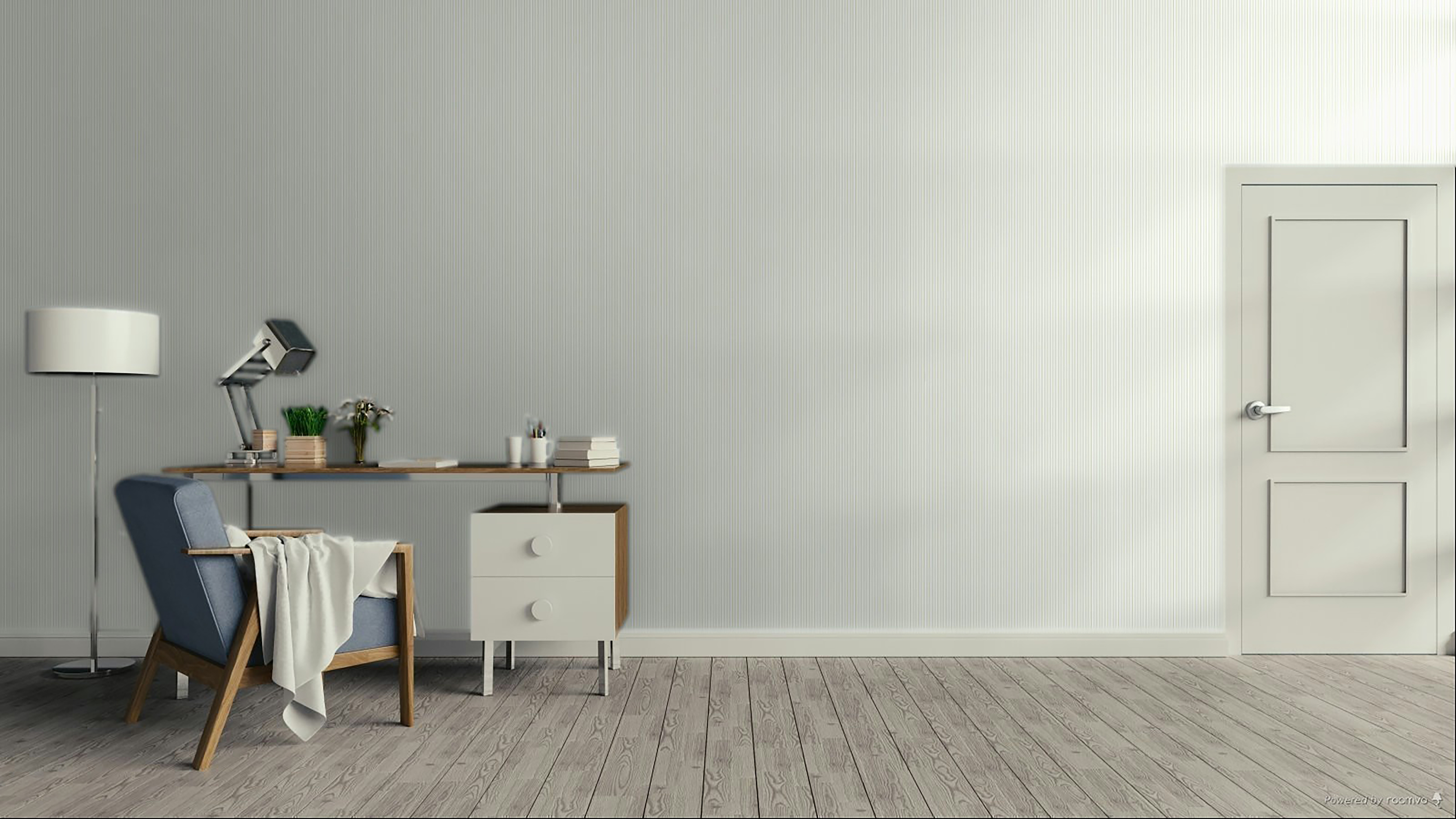 Papel pintado vinilo geométrico raya pequena verde