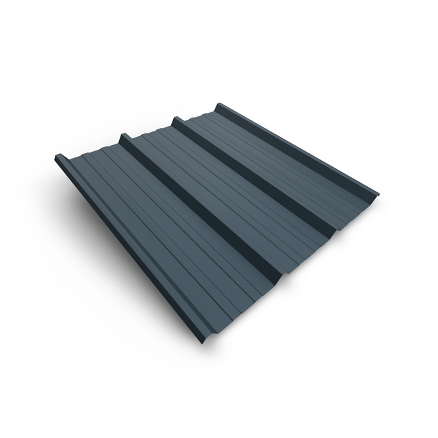 Plaque de couverture, nervuré , gris, l.100 x L.200 cm, H.45 mm, Ep.0.5 mm