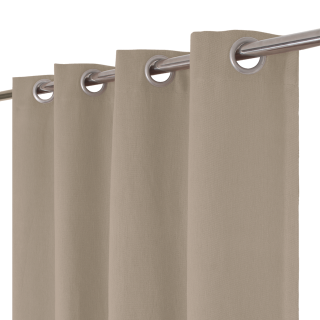 Cortina ollaos Kalpe algodón sarga beige trench INSPIRE de 200x280cm. Incluye cinta termoadhesiva