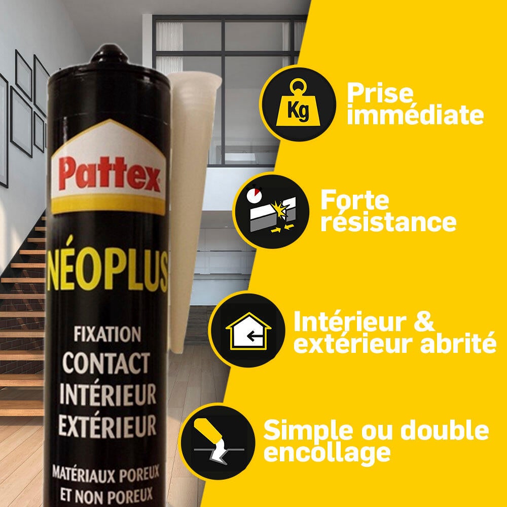 Colle de fixation pâte néoprène Neoplus PATTEX, 390 g beige - 3